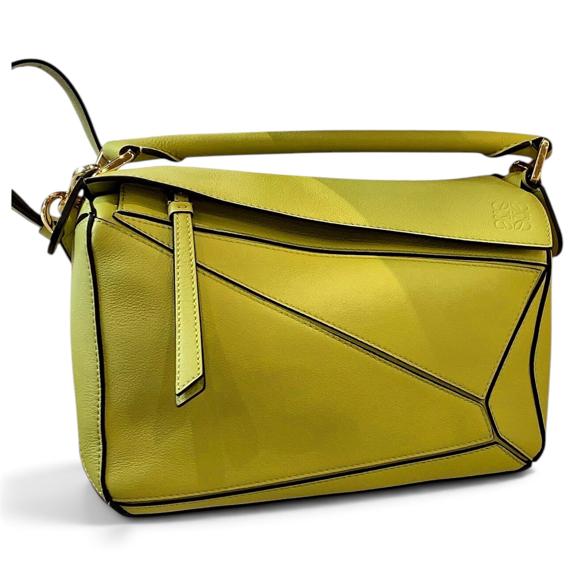 Puzzle leather handbag