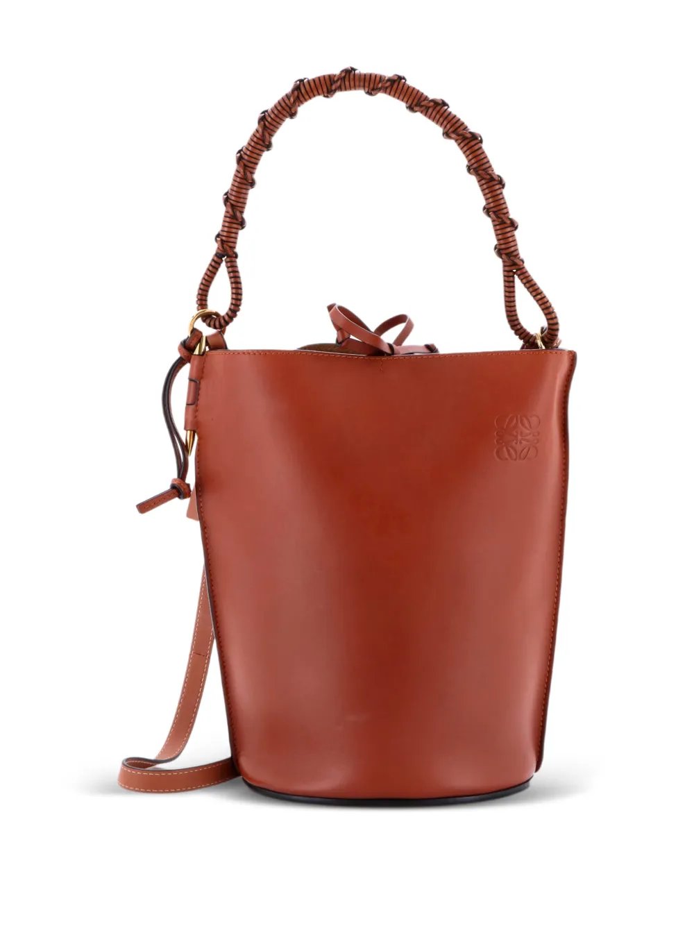 Gate Top Handle Leather Medium bucket bag