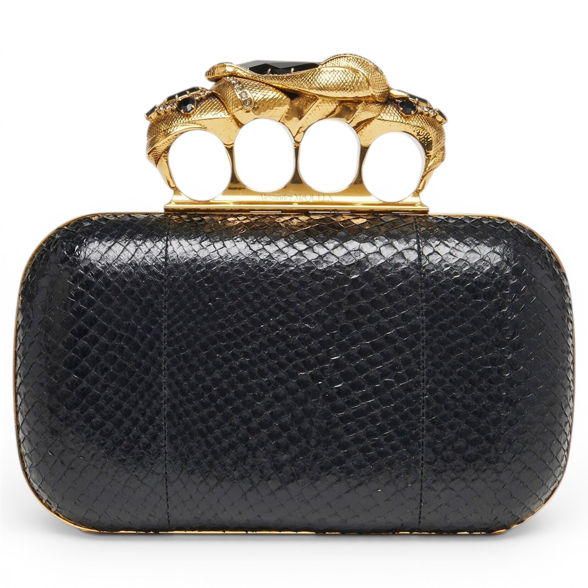 Knuckle python clutch bag