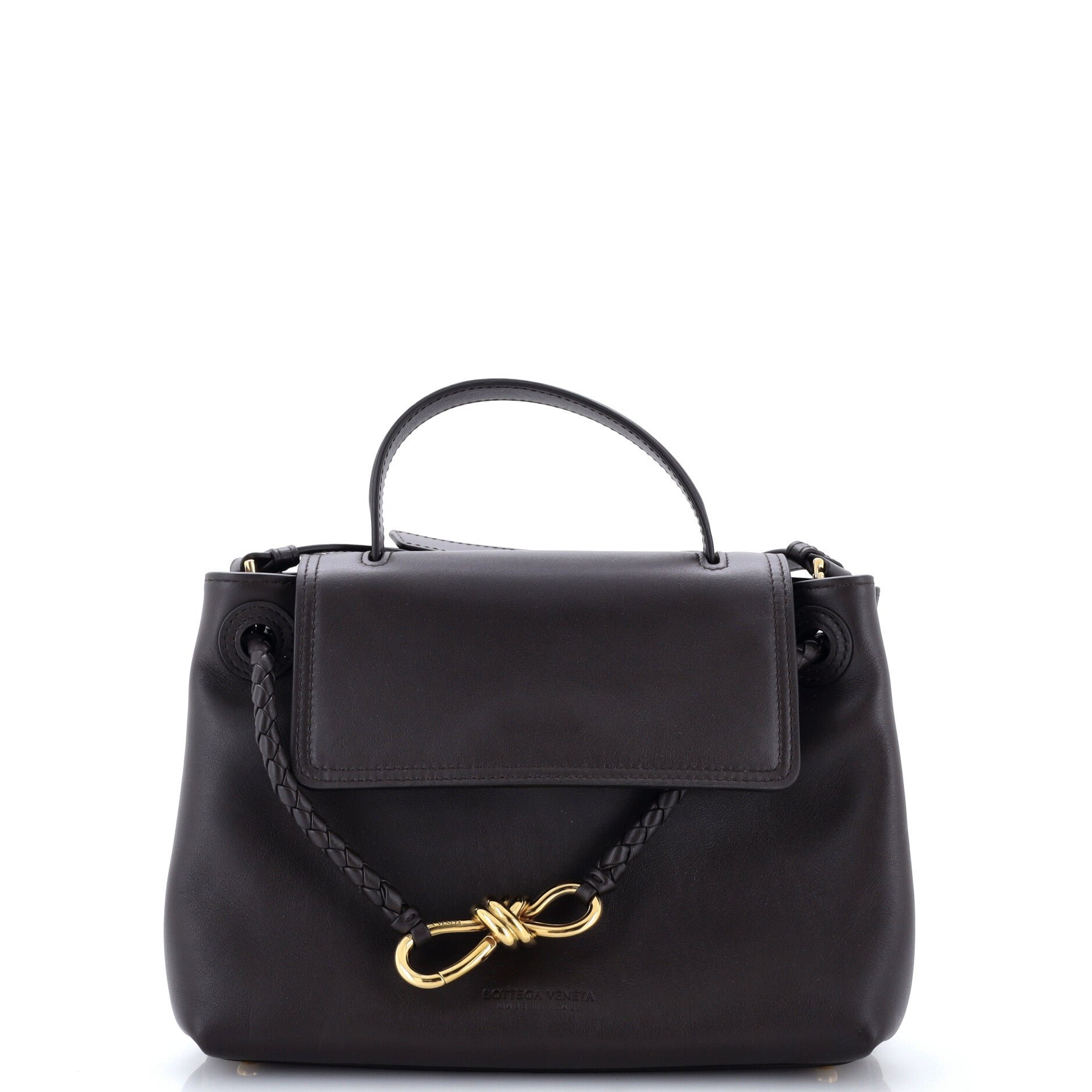 Ciao Ciao Top Handle Bag Leather with Intrecciato Detail Small