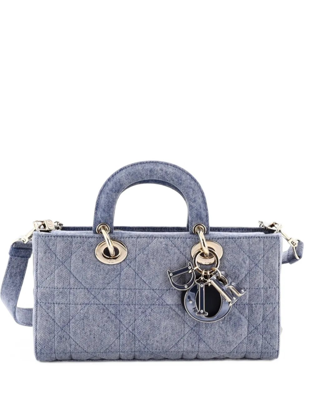Lady D-Joy Bag Macrocannage Quilt Denim Medium satchel
