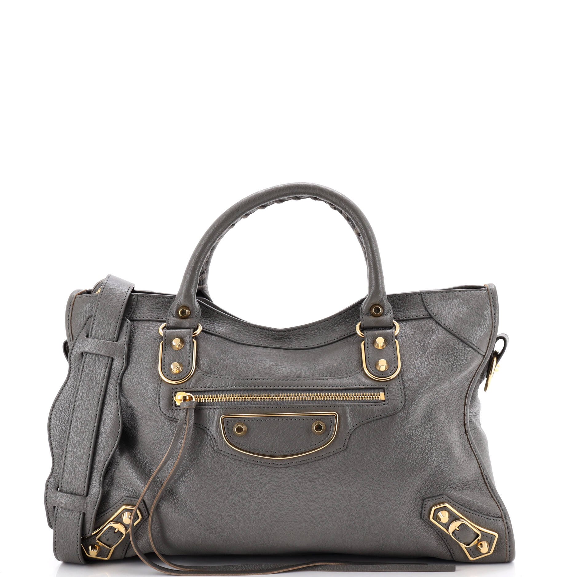 City Classic Metallic Edge Bag Leather Medium