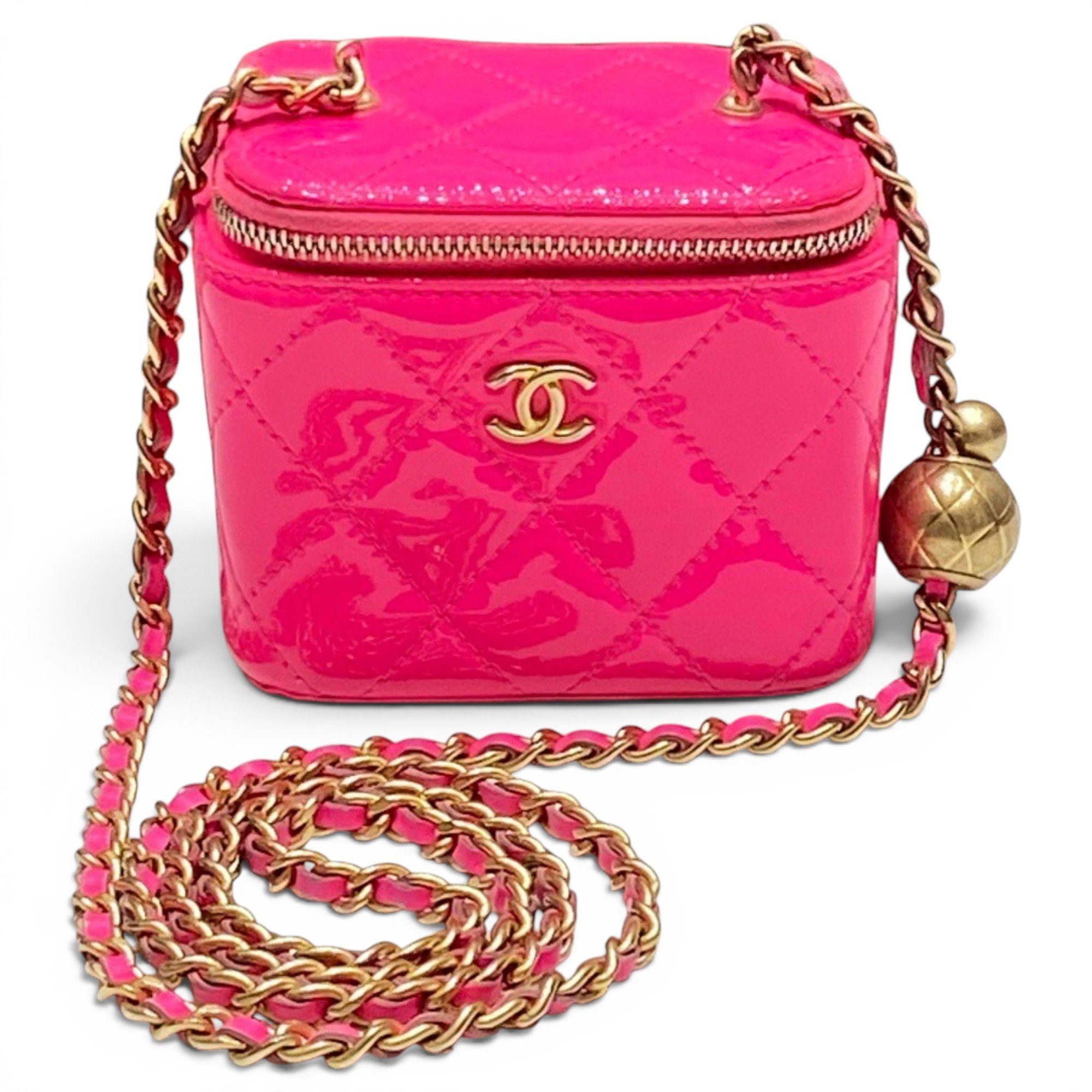 Vanity patent leather handbag