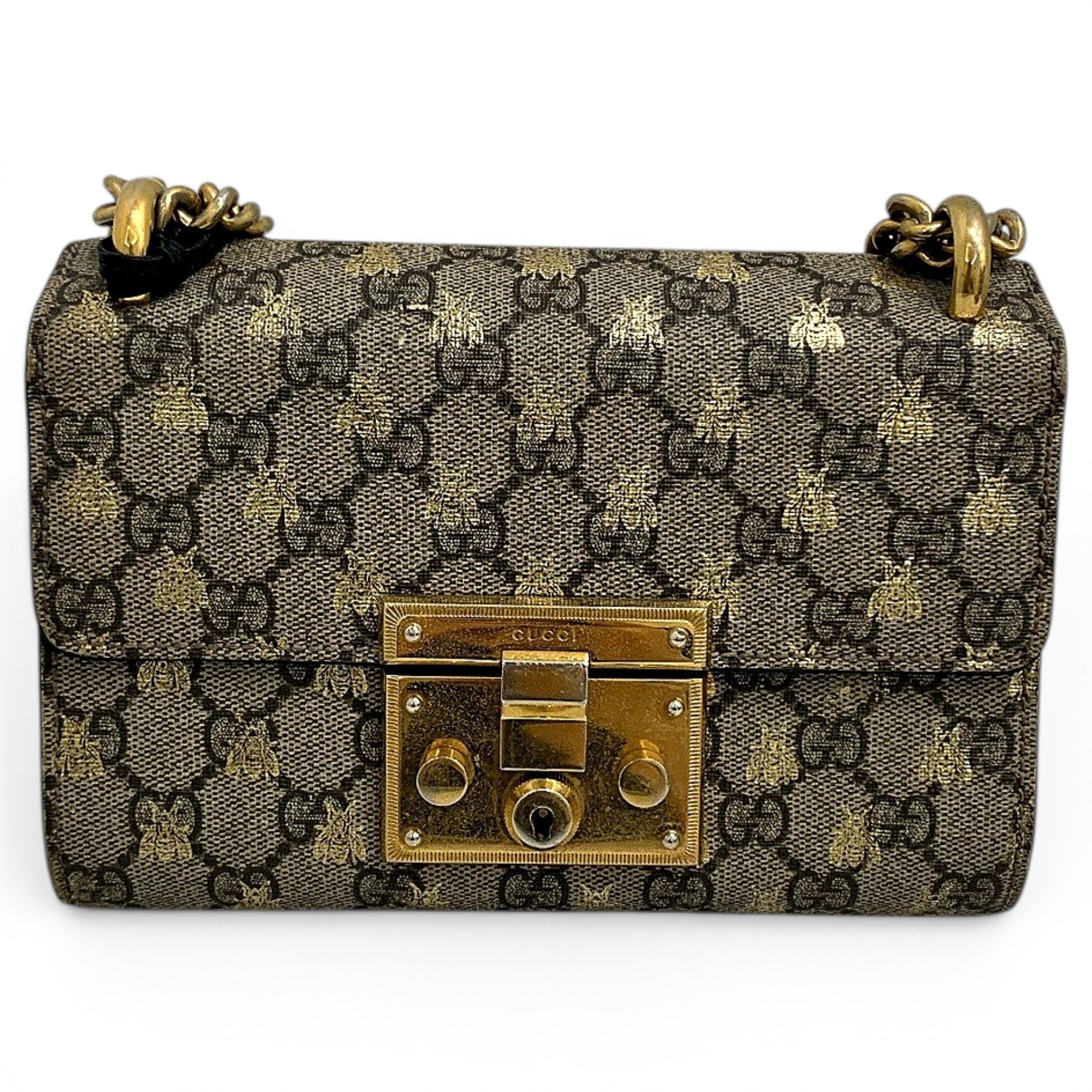 Padlock leather handbag