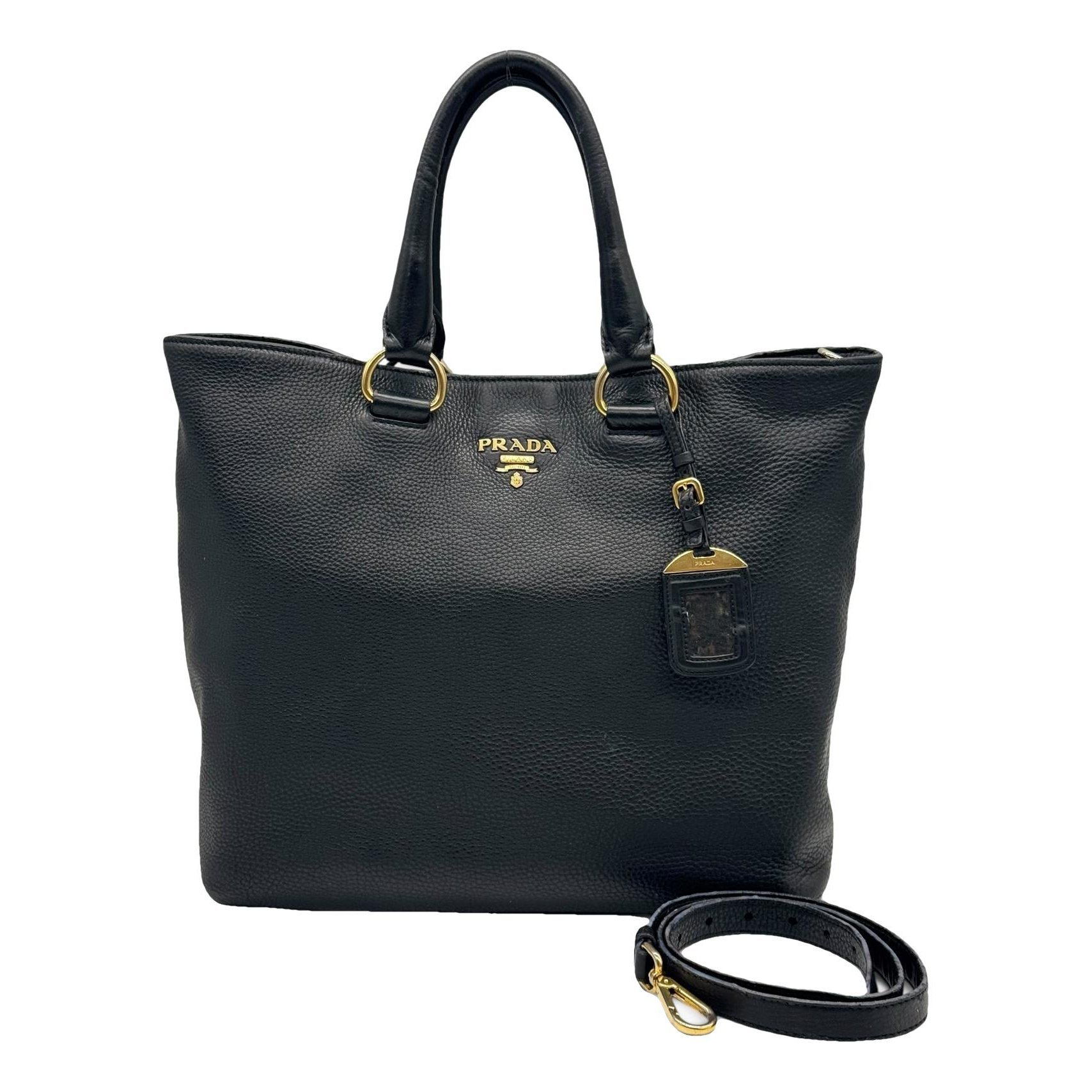 Double leather handbag