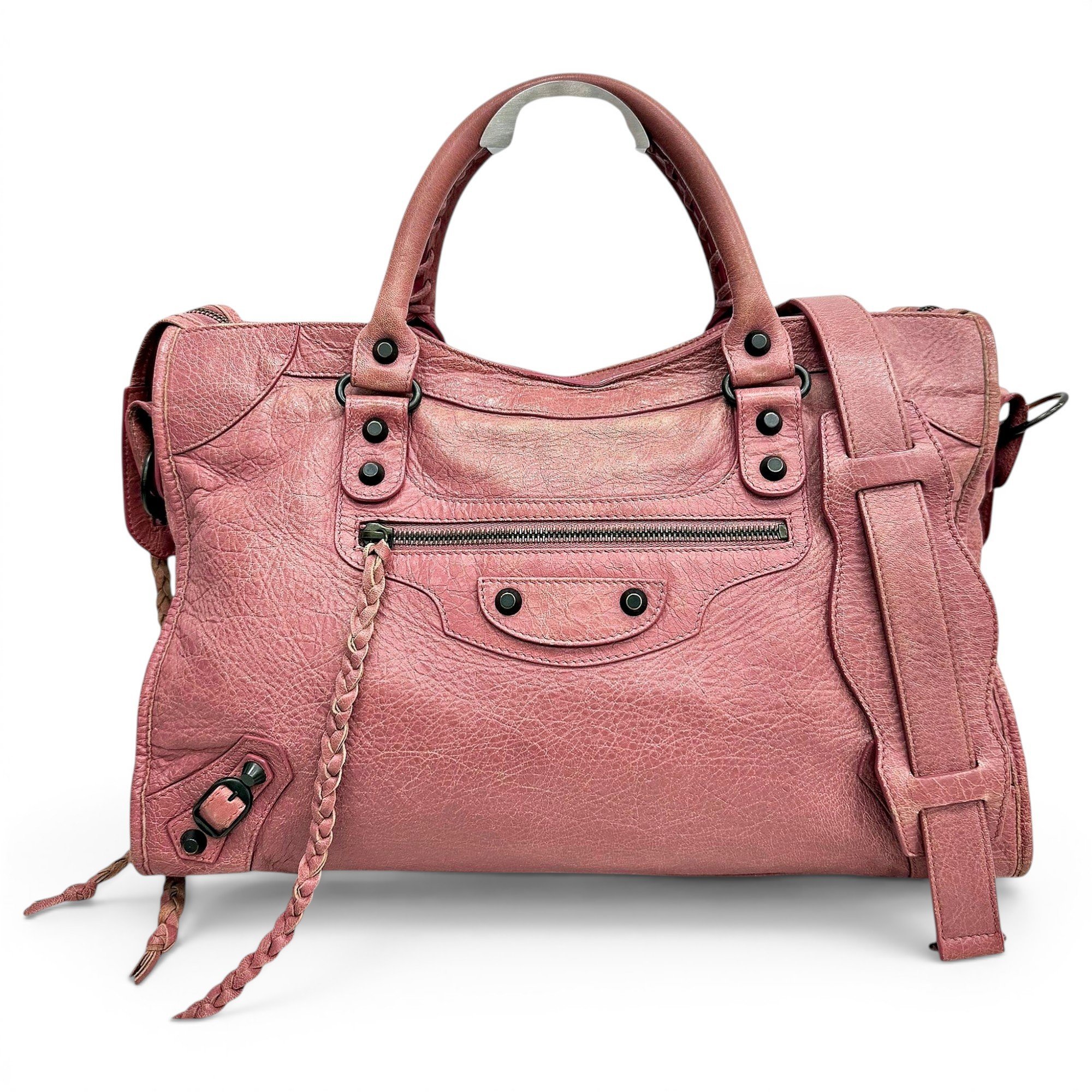 City leather handbag