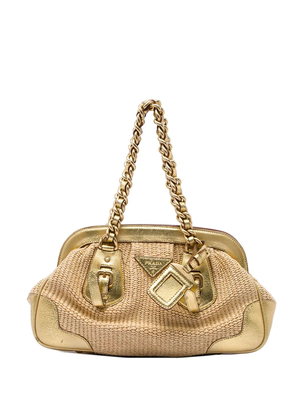 Prada 2010-2026 Cinghiale Trimmed Paglia shoulder bag