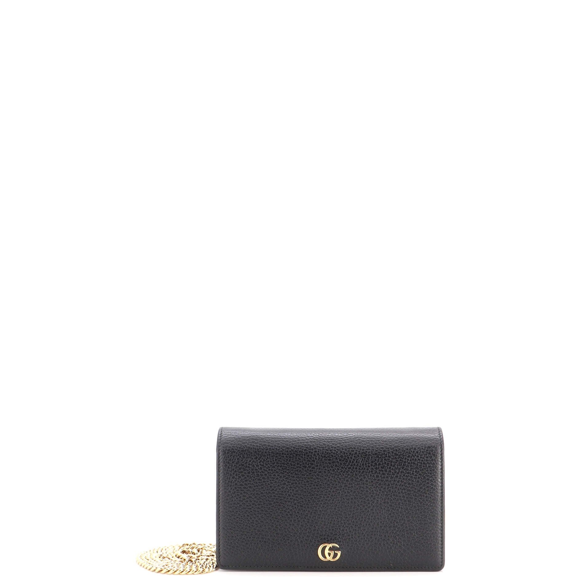 Petite GG Marmont Chain Wallet Leather Mini
