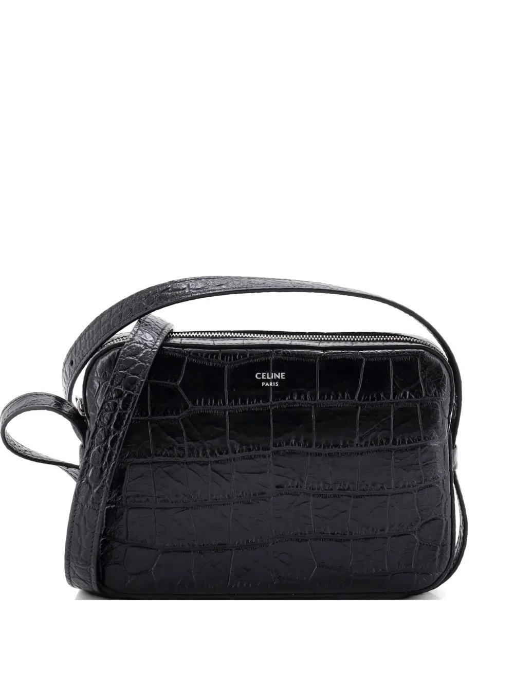 Horizontal Phone Pouch Crocodile Embossed Leather Mini shoulder bag