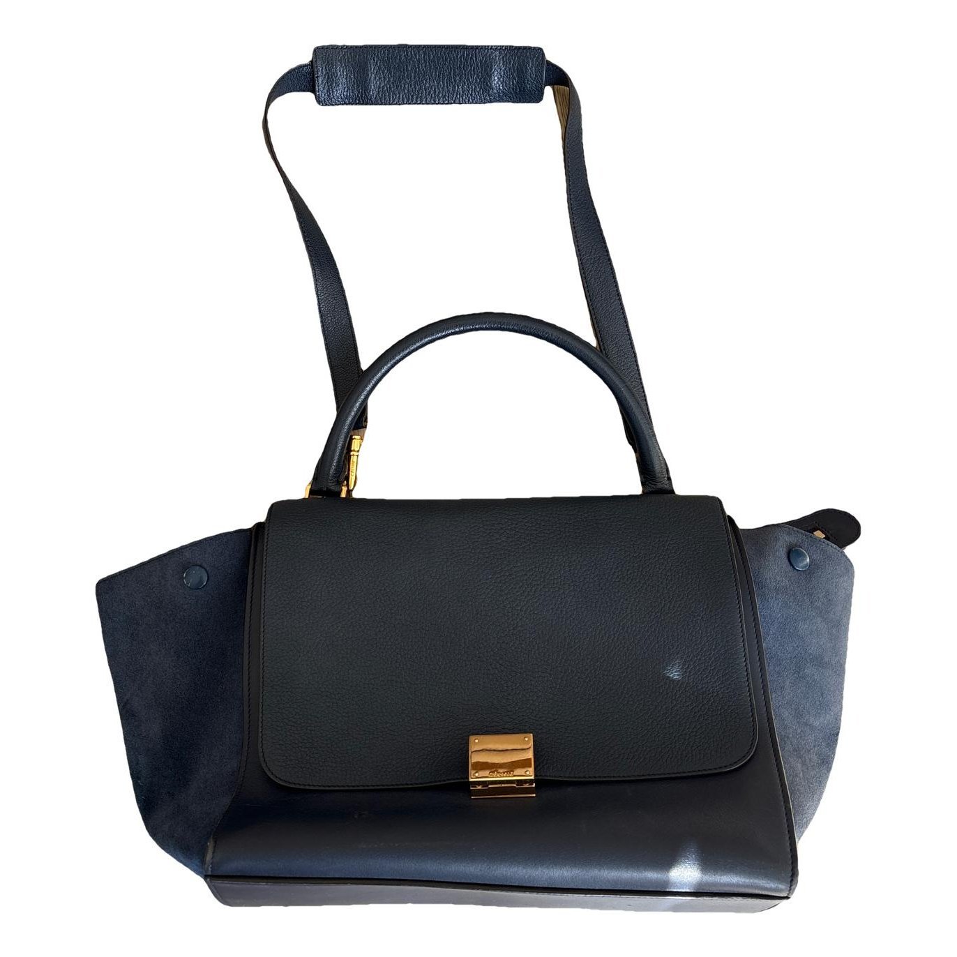 Trapèze leather handbag