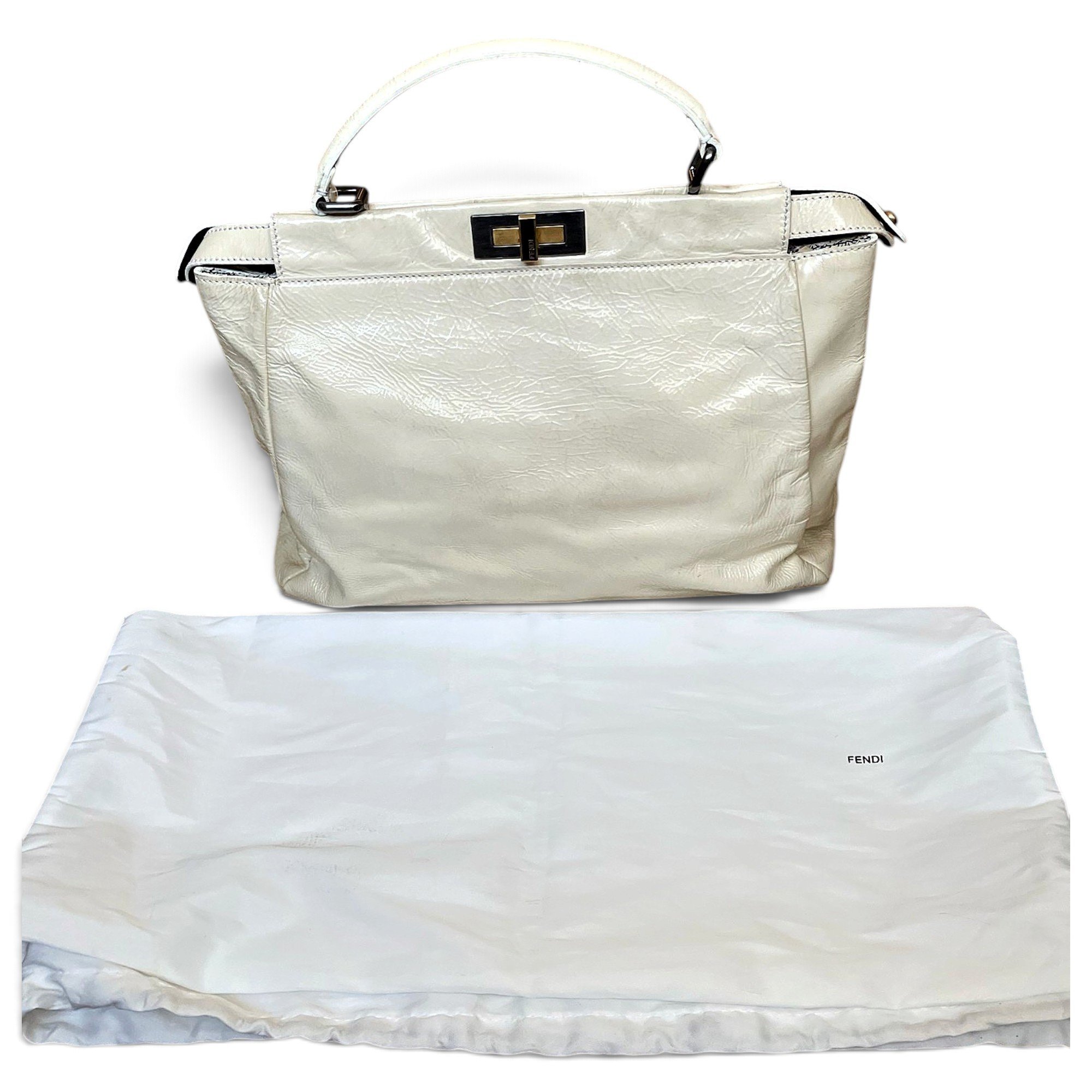 Peekaboo patent leather handbag