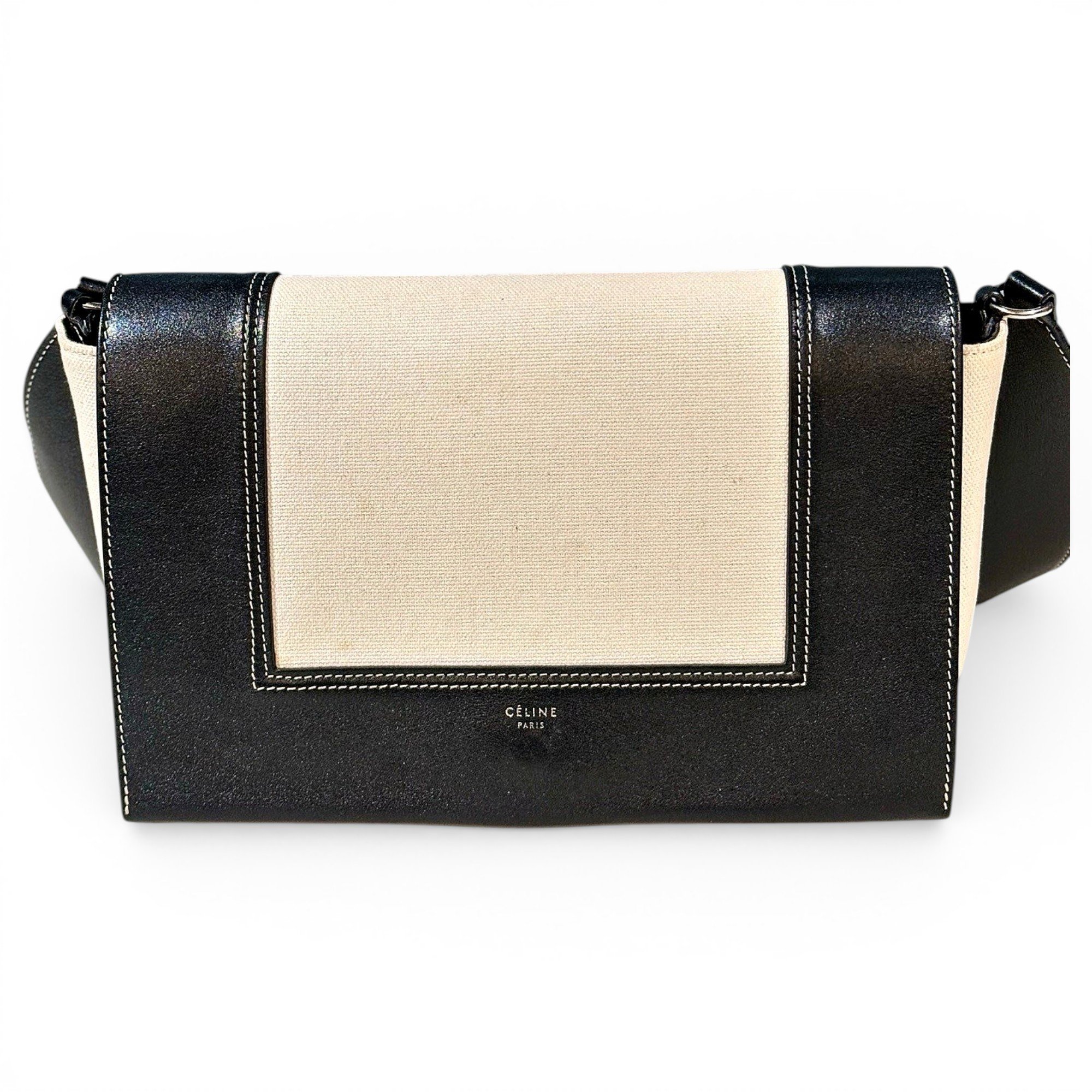 Frame leather handbag