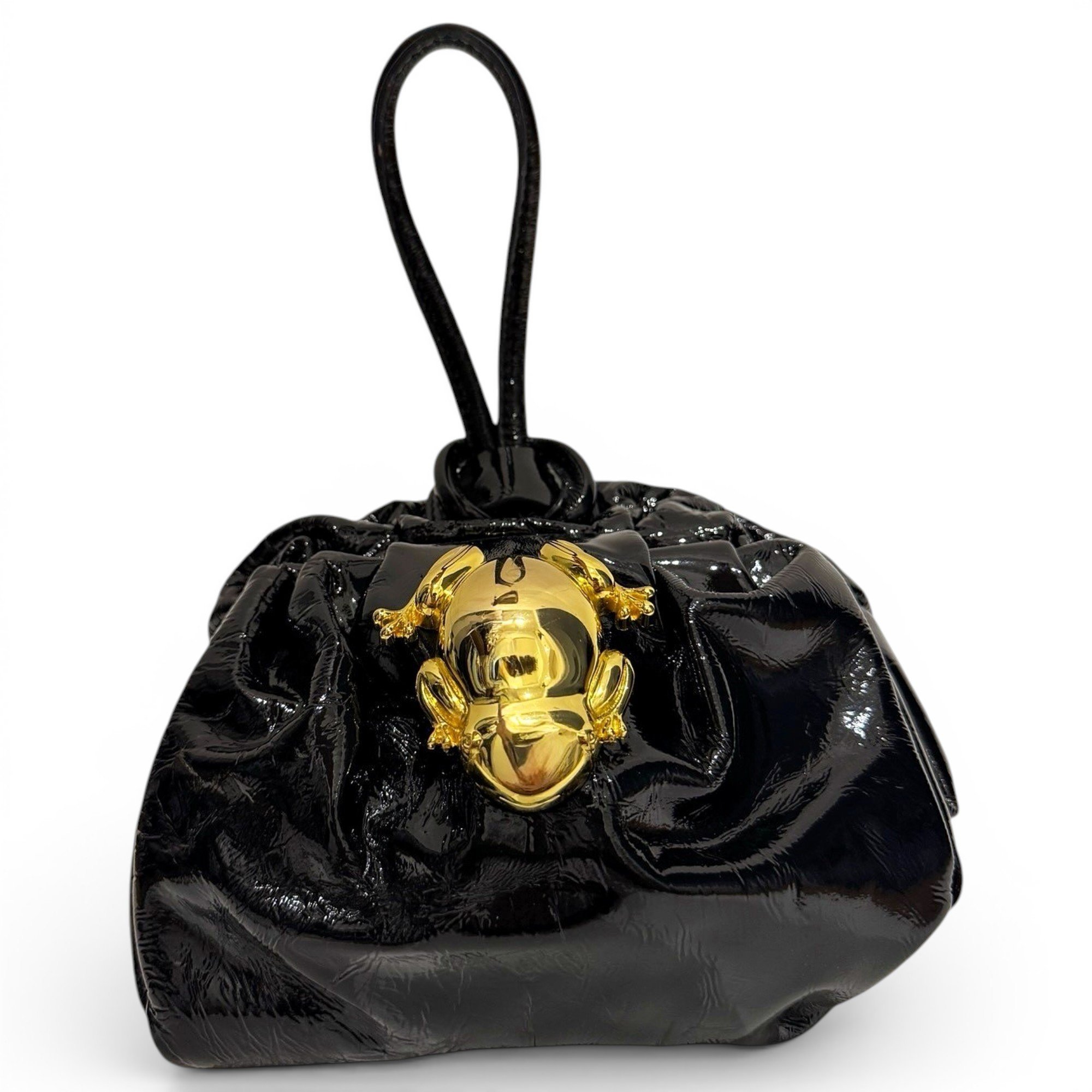 Patent leather clutch bag