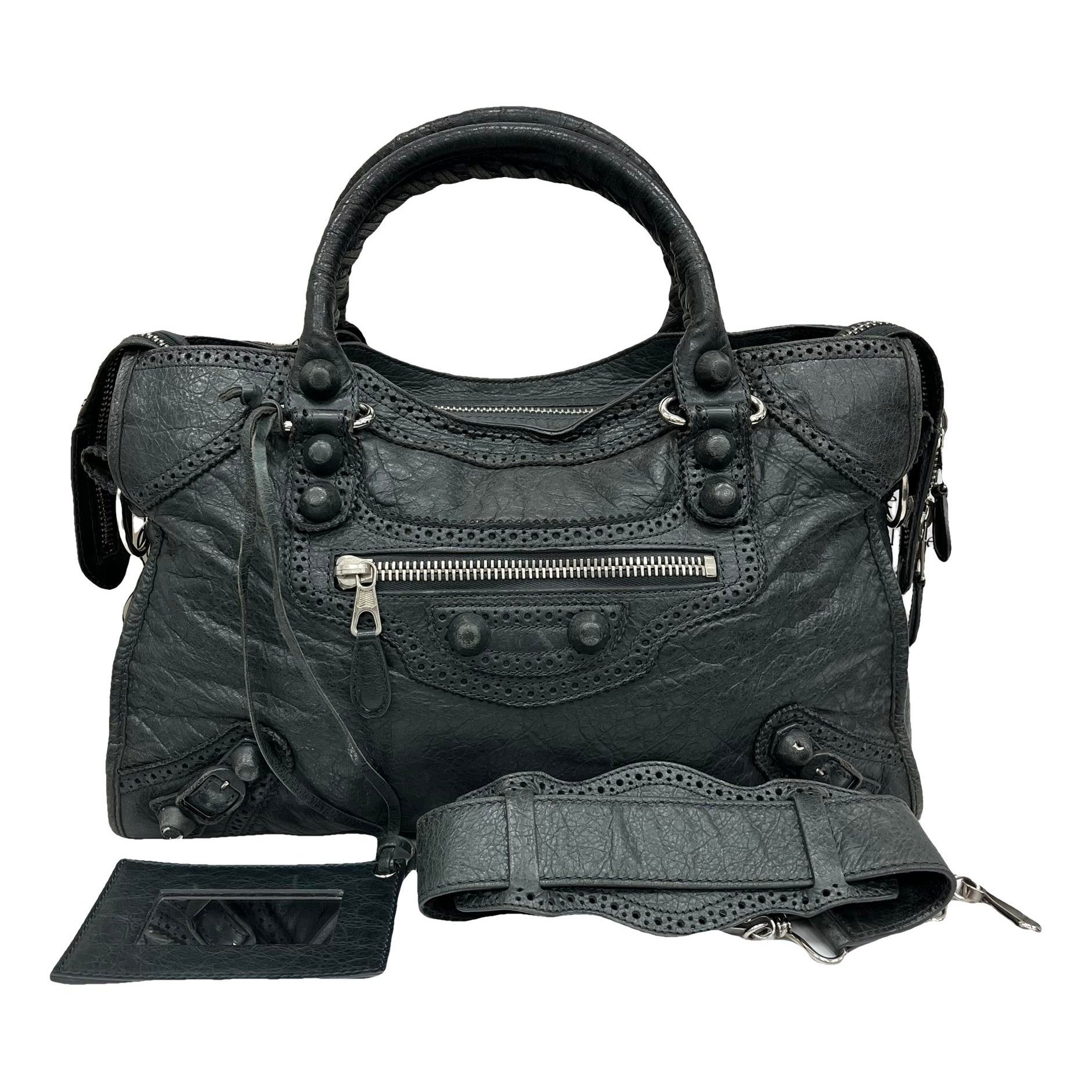City leather handbag