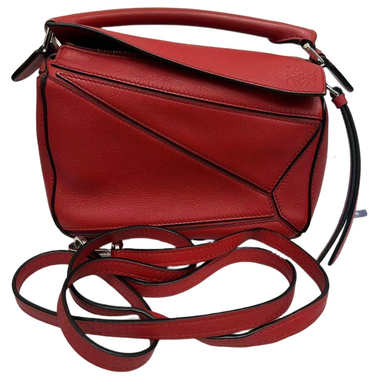 Puzzle leather handbag