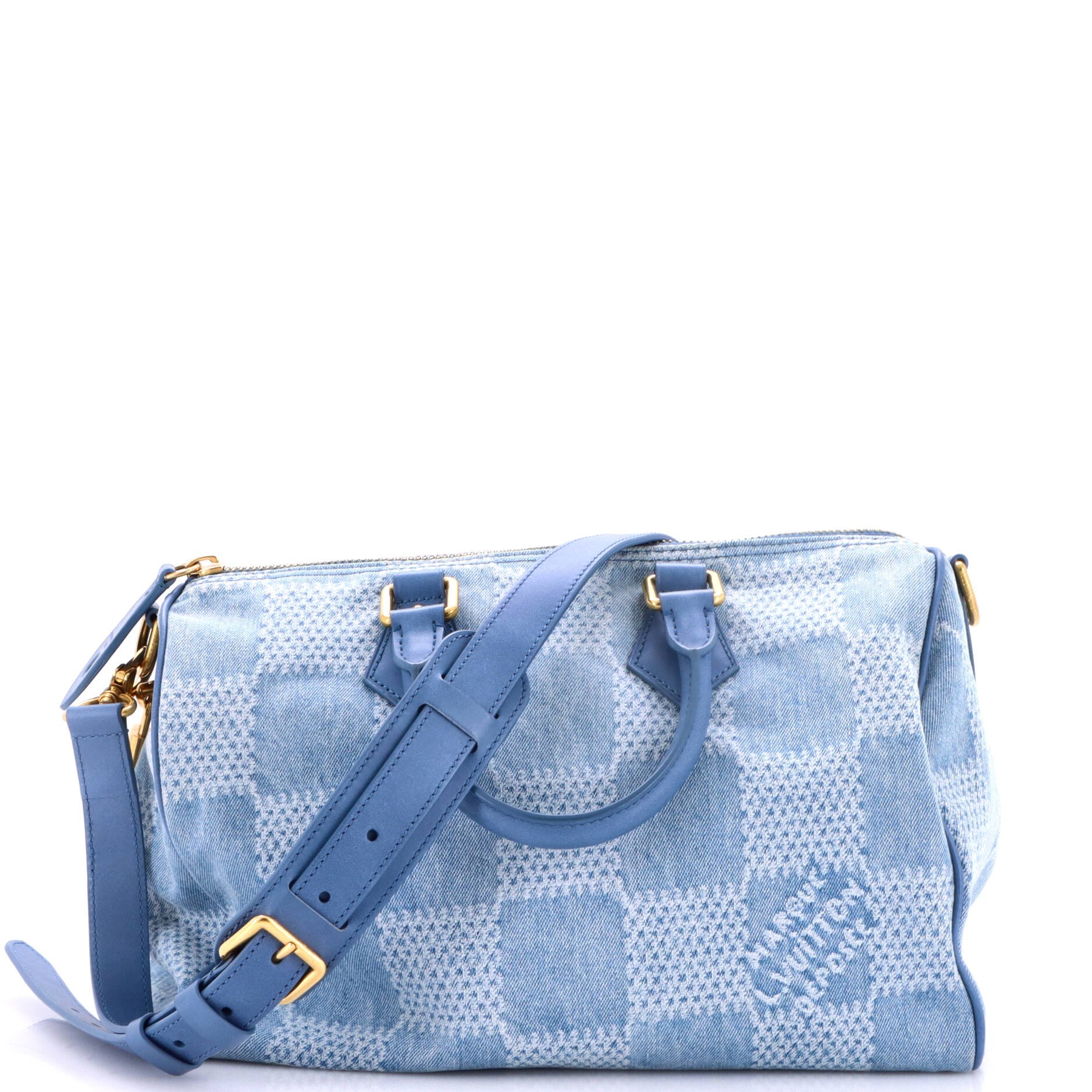 Speedy Bandouliere Bag 3D Damier Giant Denim 30
