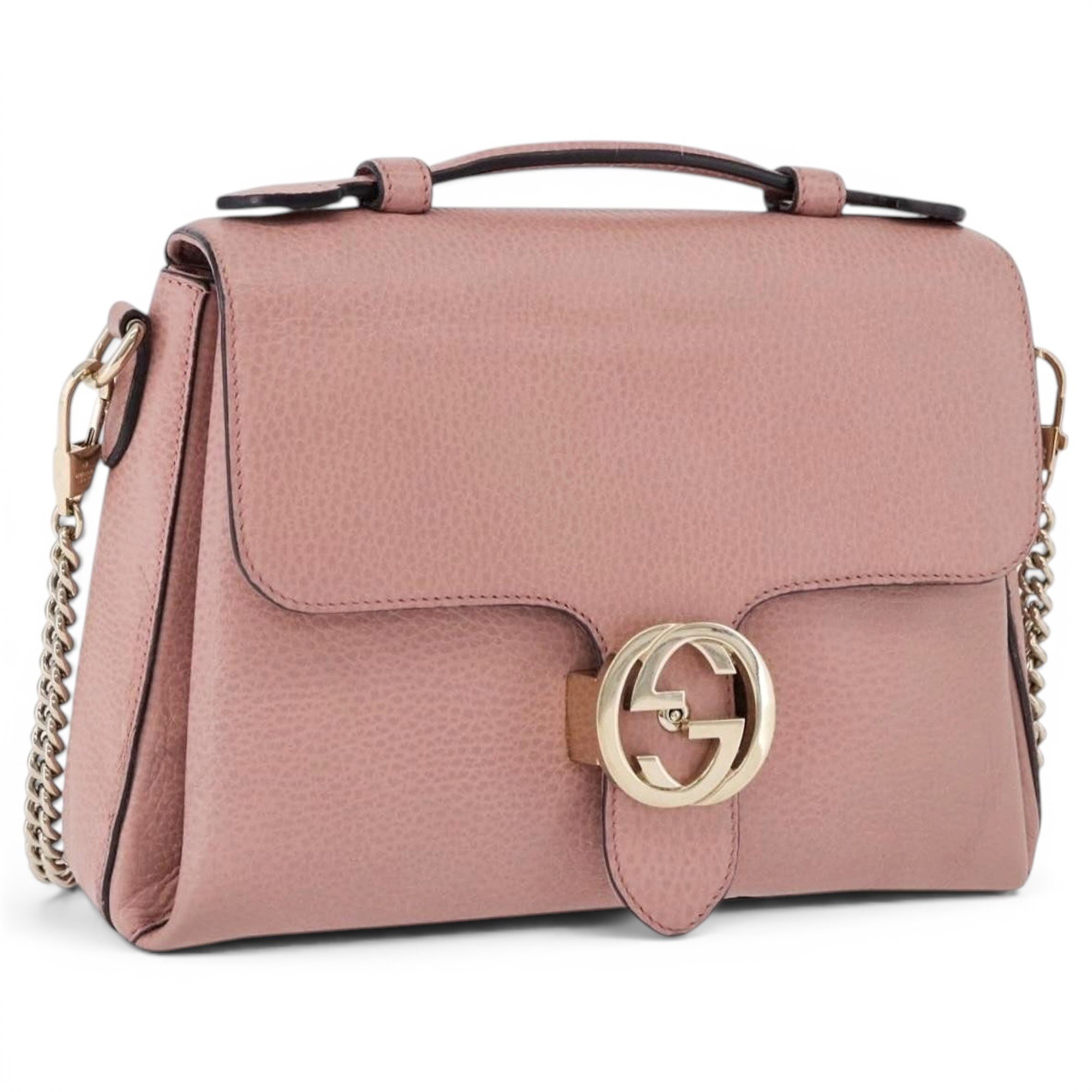 Interlocking leather handbag