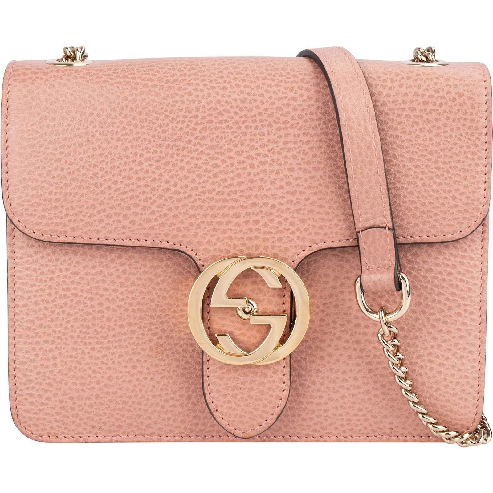 Interlocking leather crossbody bag