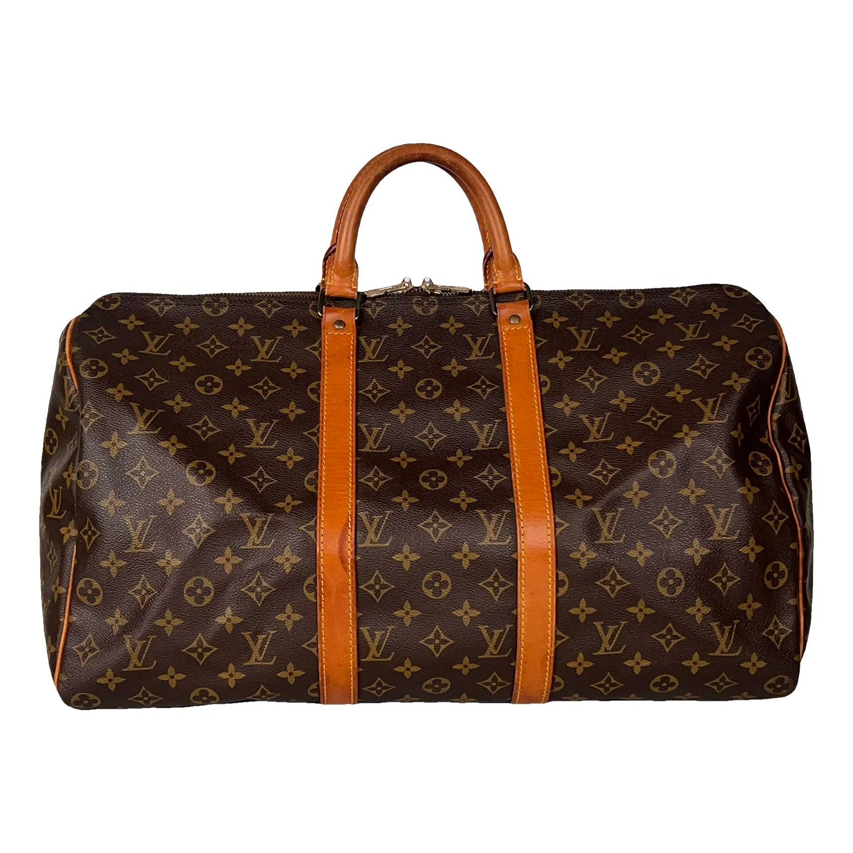 Keepall leather travel bag