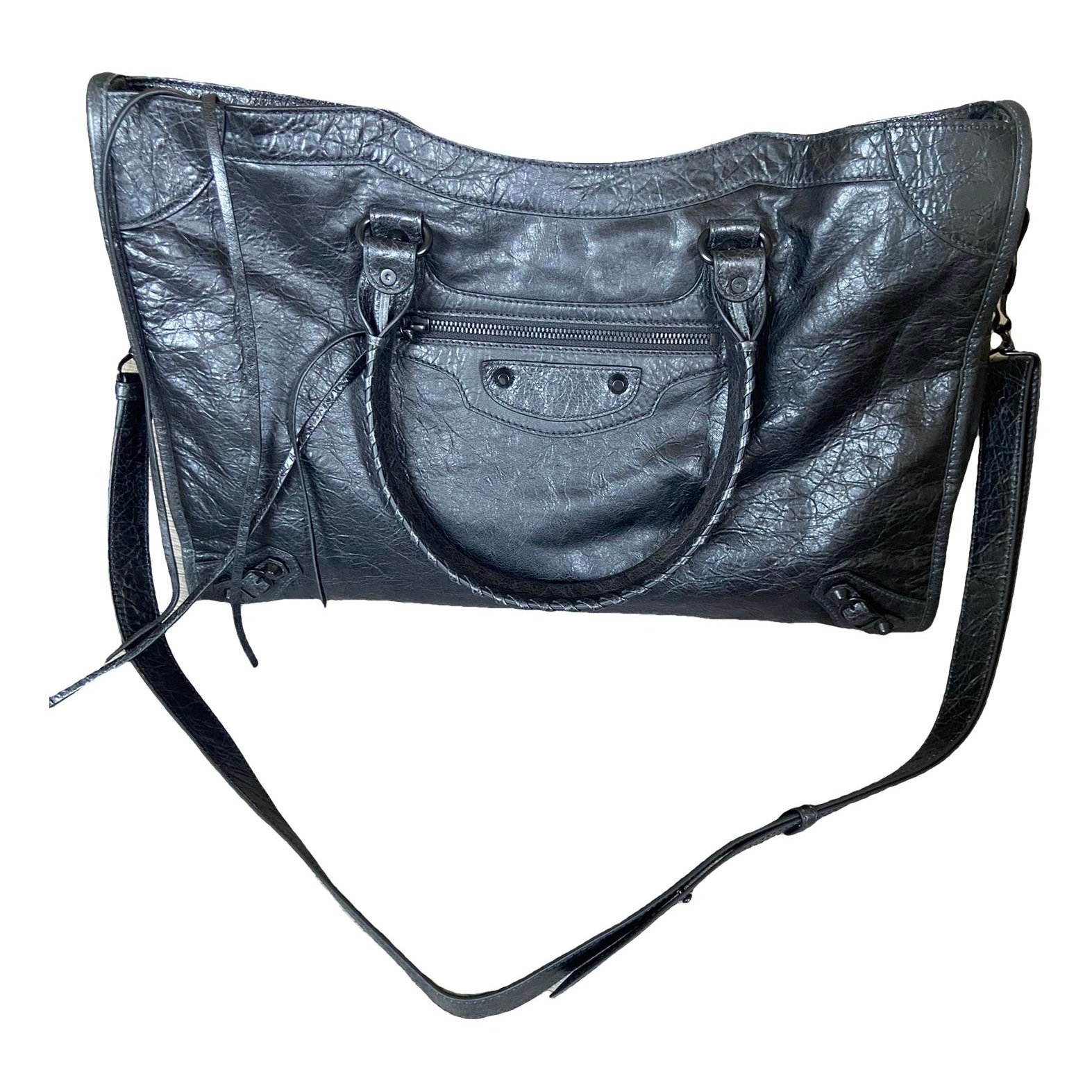 City leather handbag