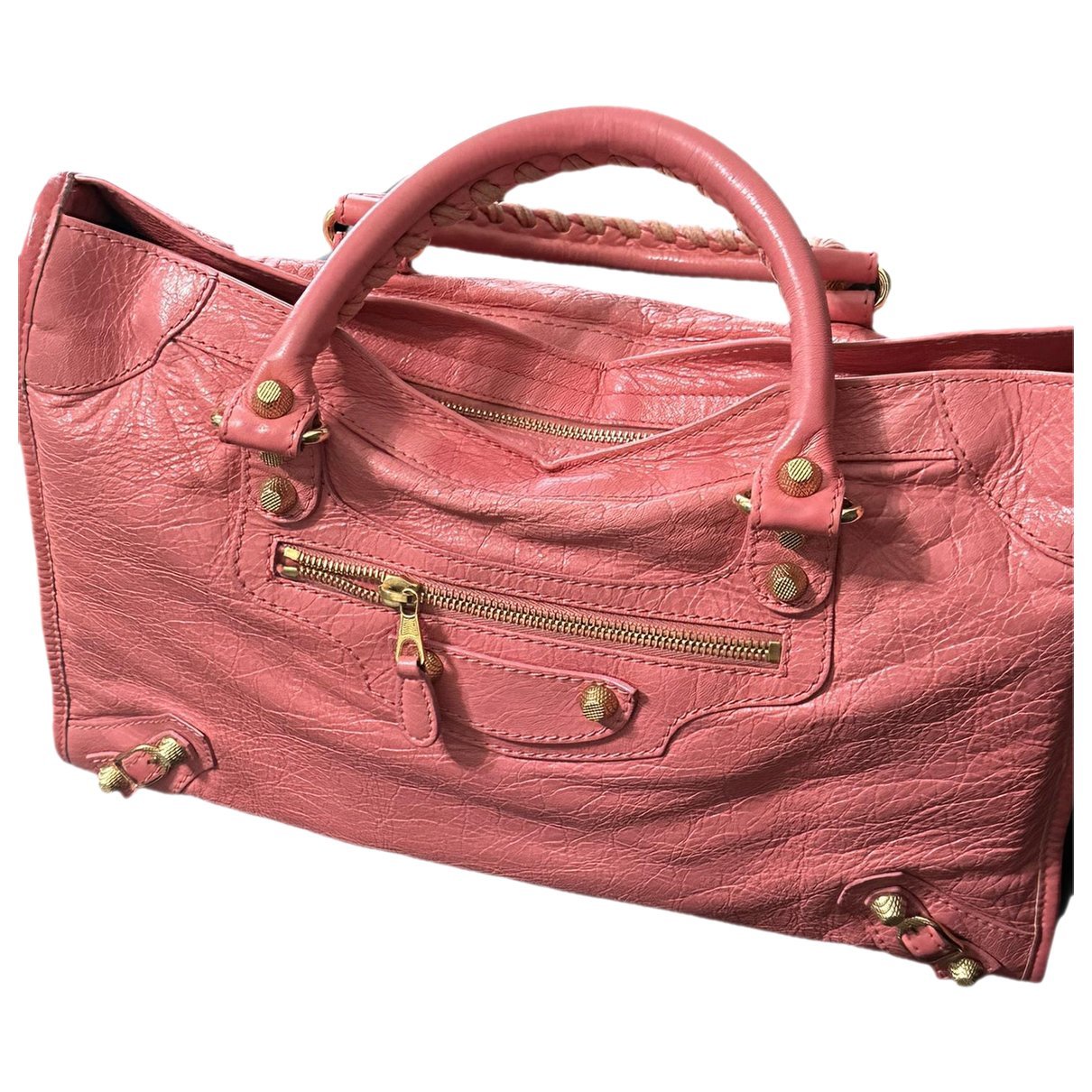 City leather handbag