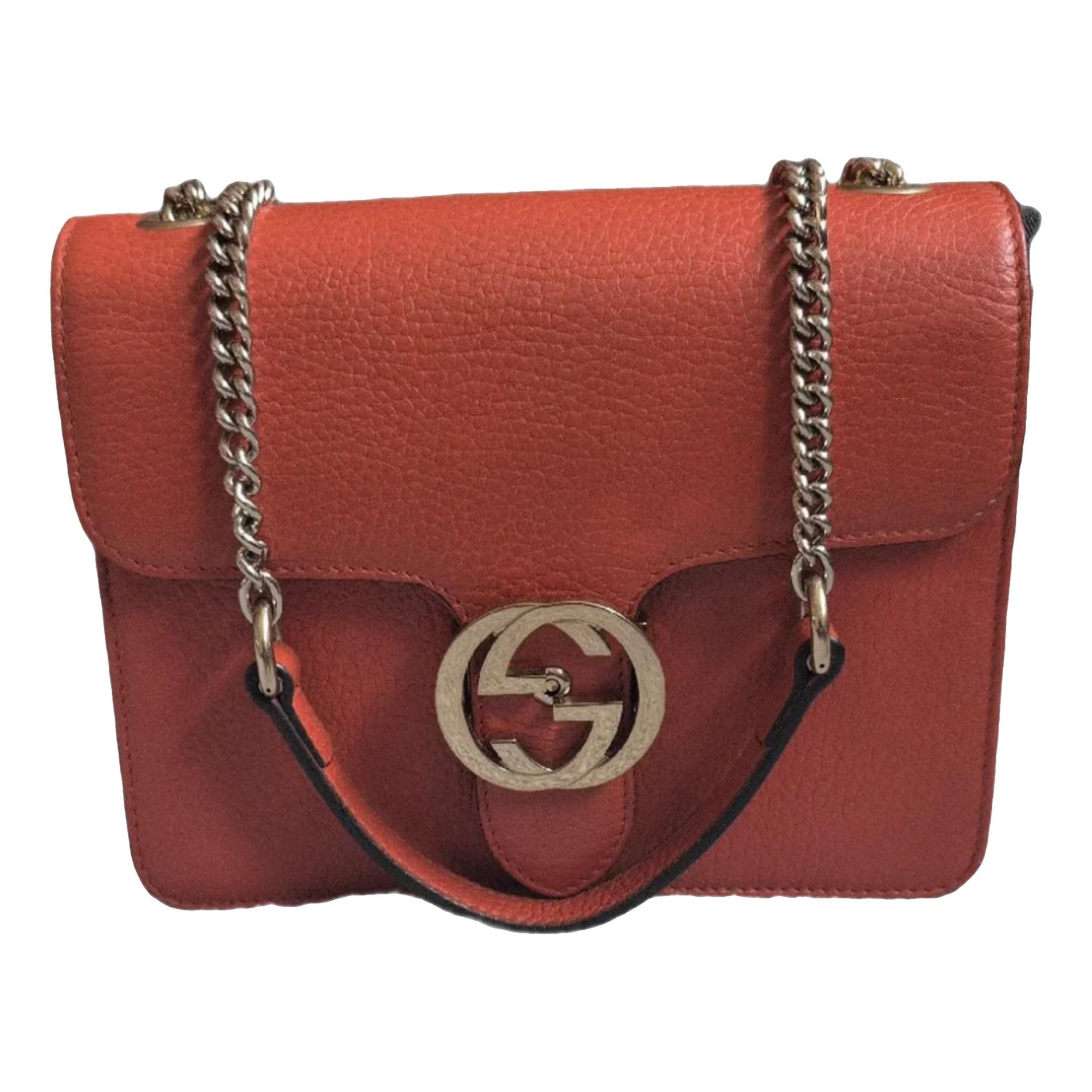 Interlocking leather handbag