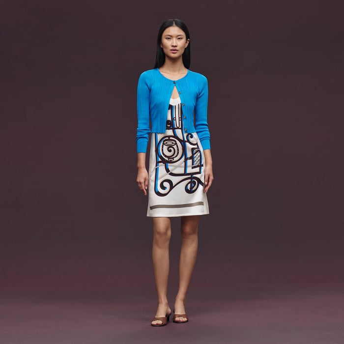 Bleu Piscine Buttoned Cardigan