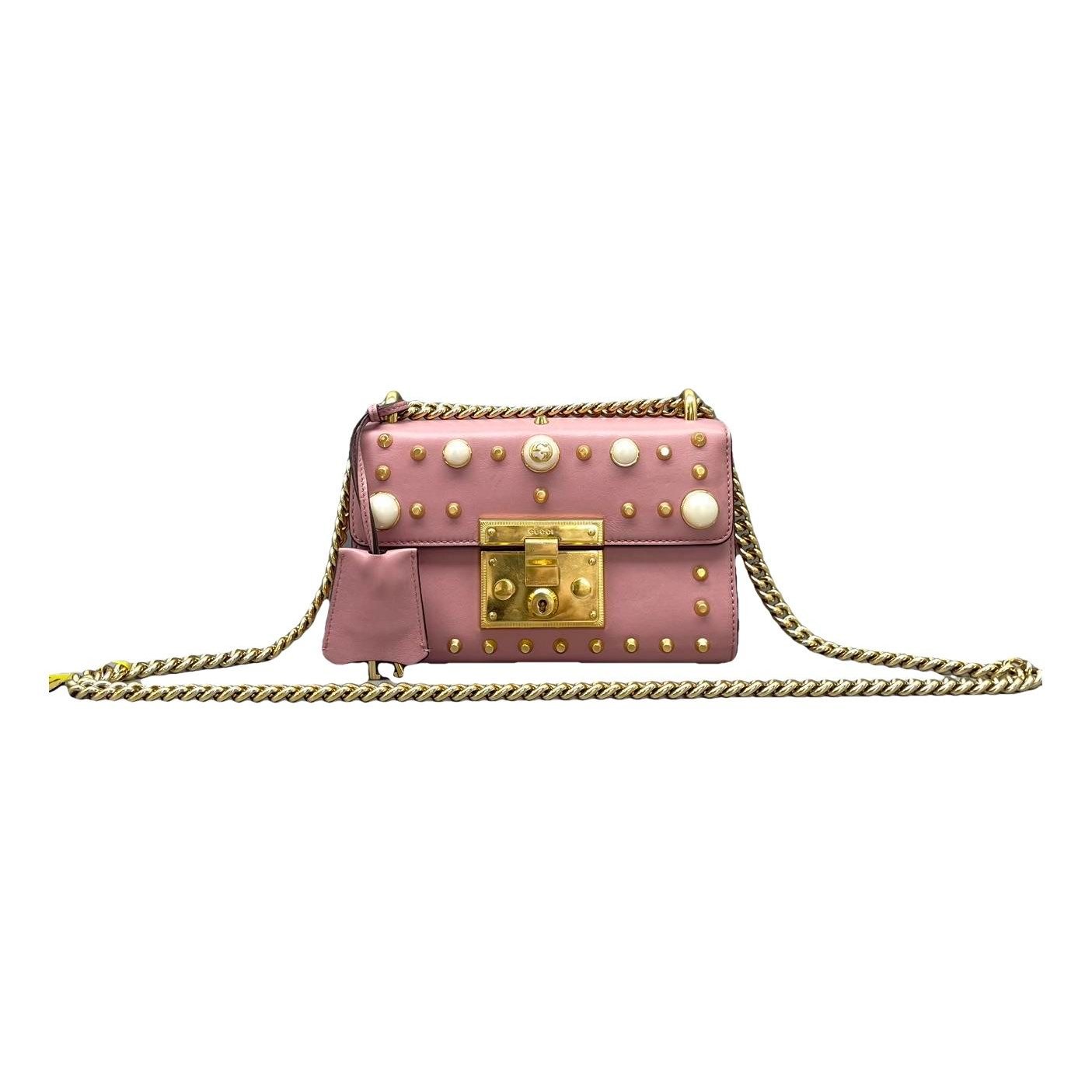 Padlock leather handbag