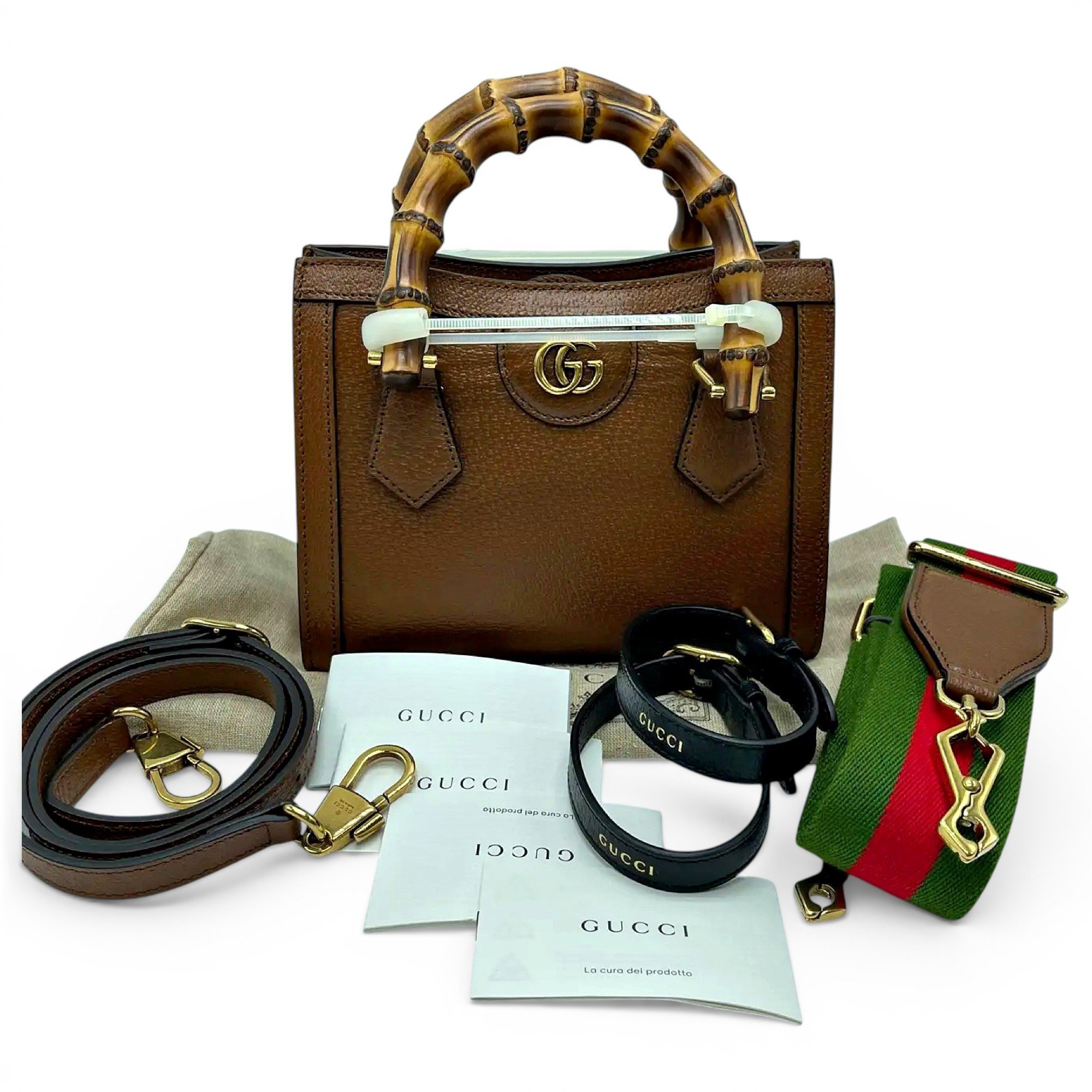 Diana Bamboo leather handbag