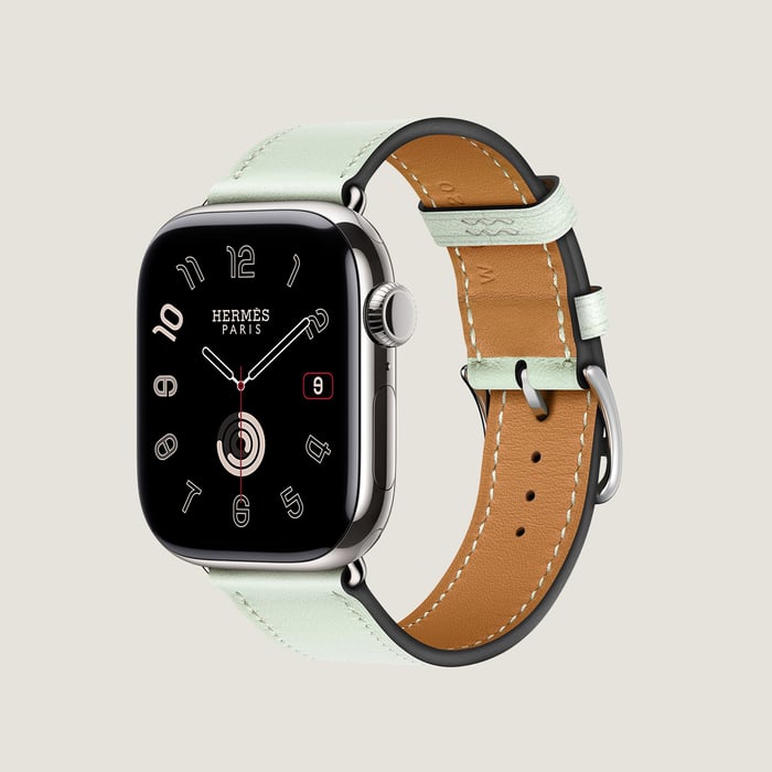 Vert Peppermint Band Apple Watch Hermès Single Tour 42 MM