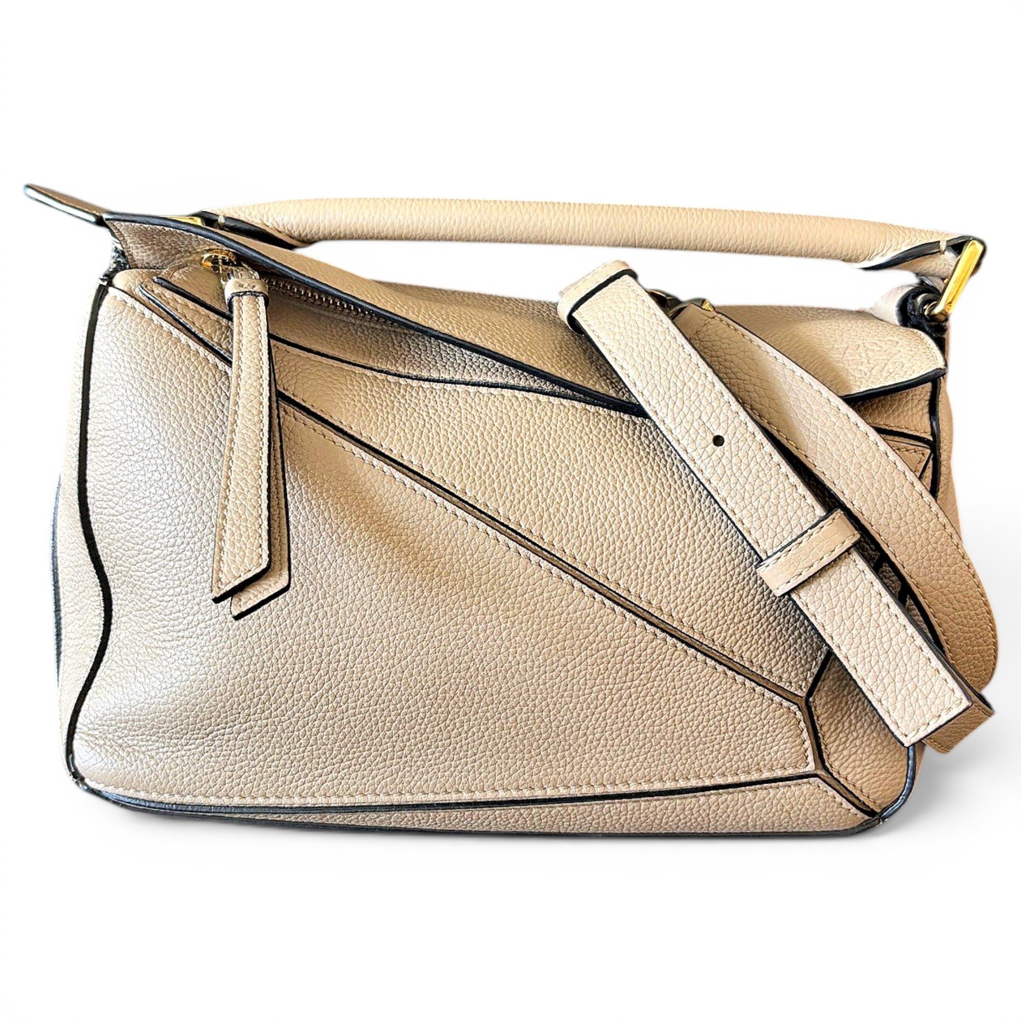 Puzzle leather handbag