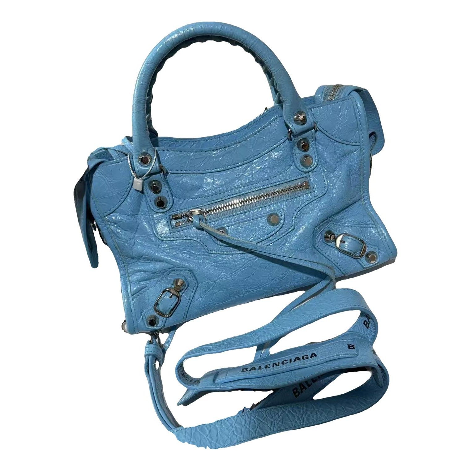 City leather handbag