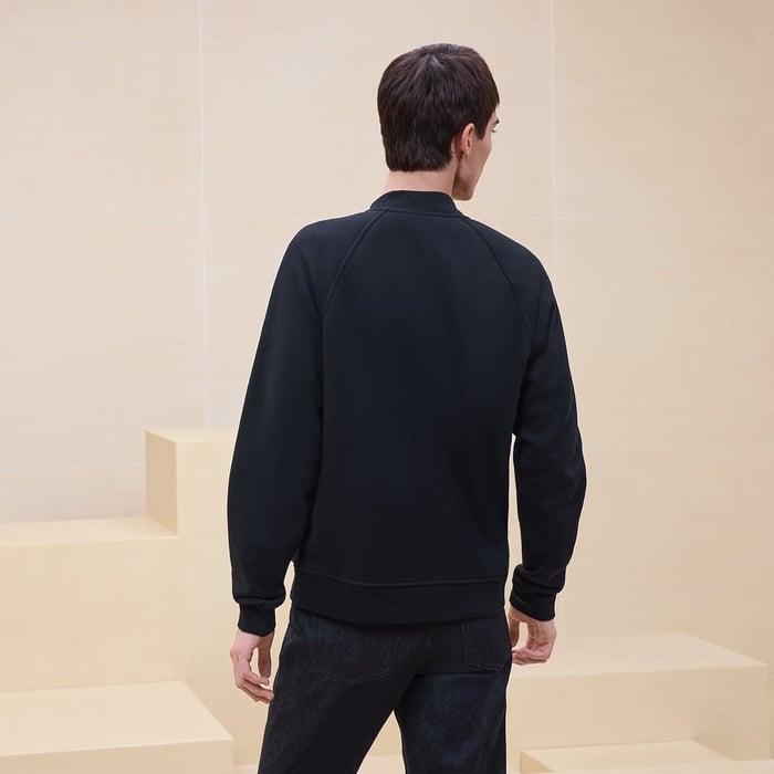 Marine "Metallerie Au Carre" Varsity Jacket With Leather Detail