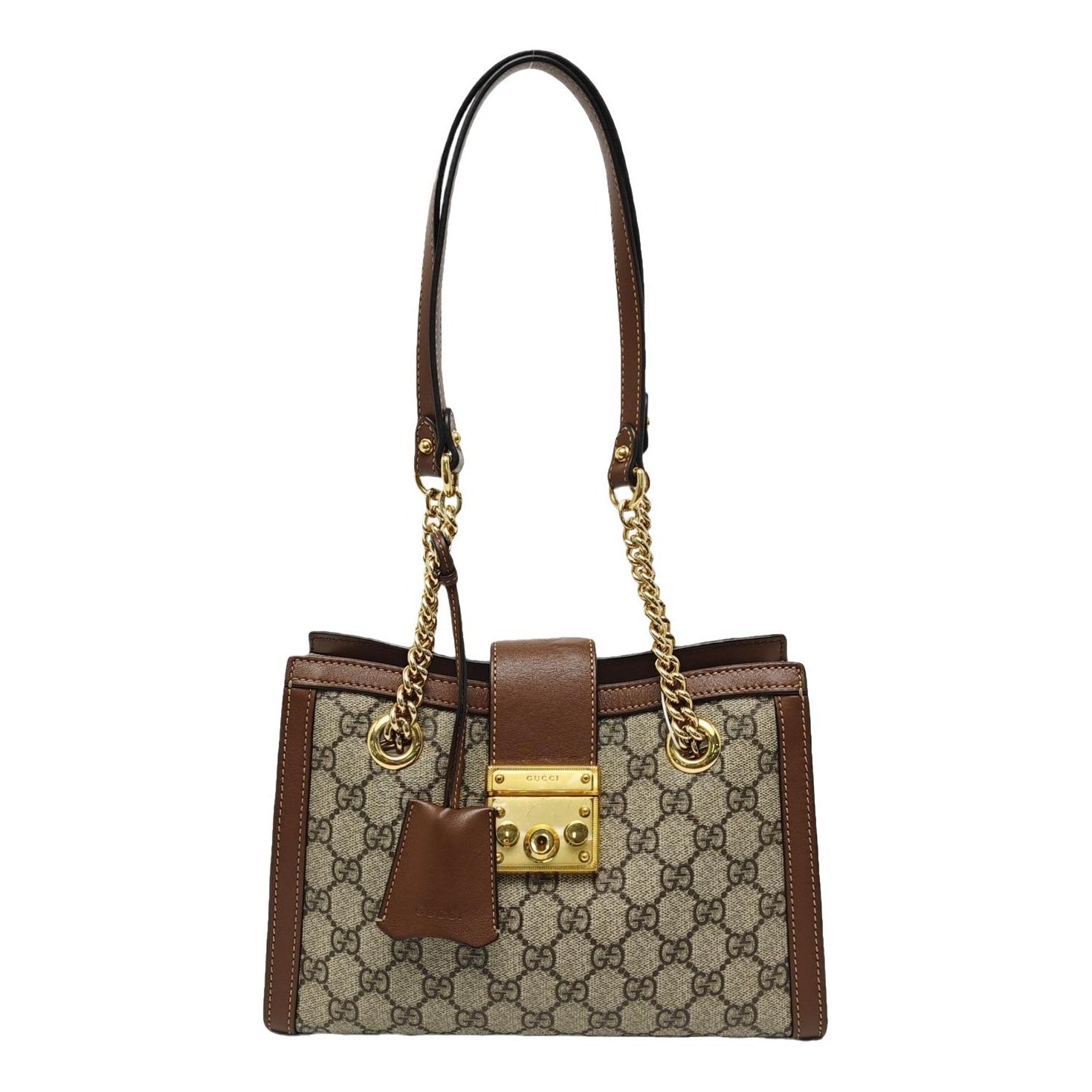 Padlock leather handbag