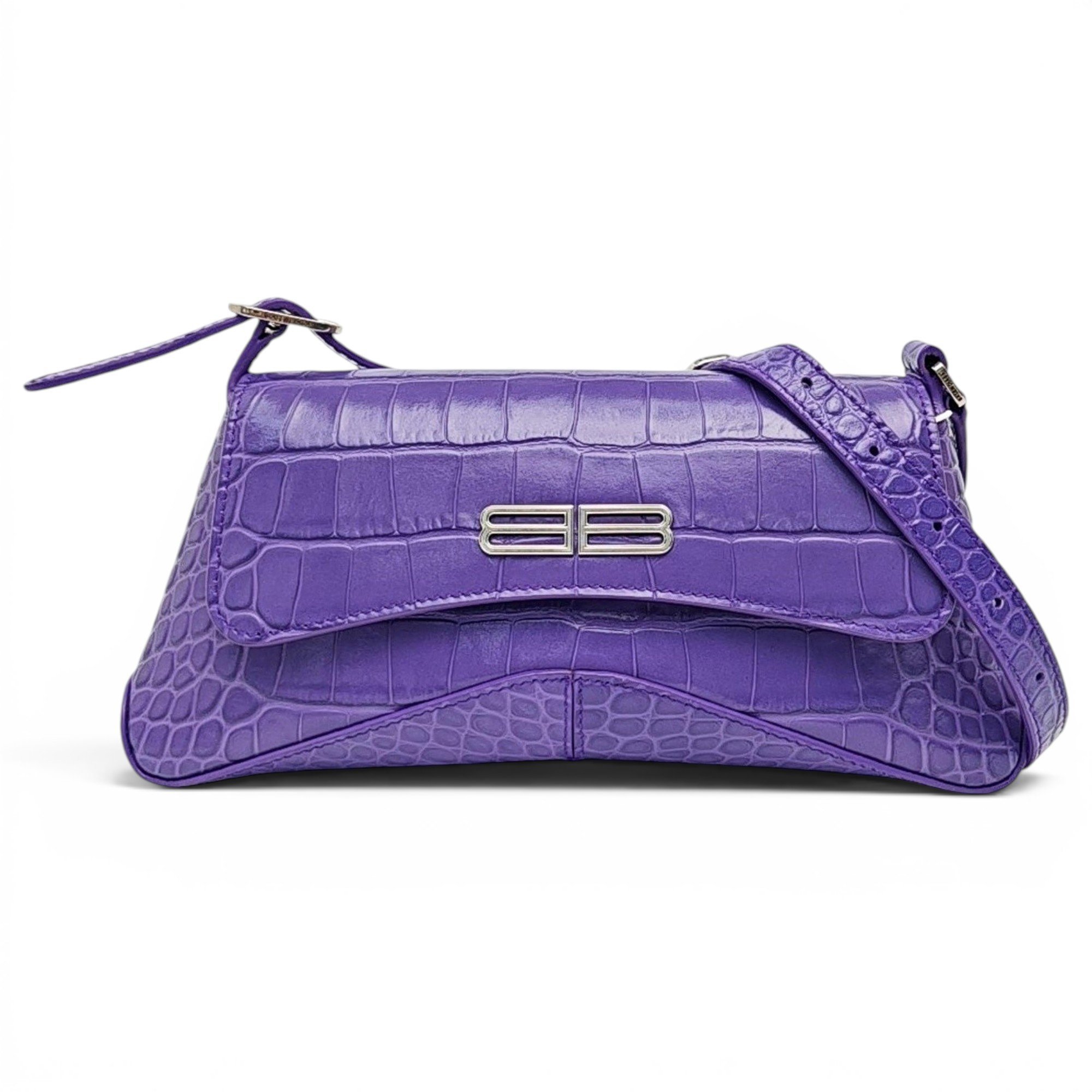 Hourglass leather handbag