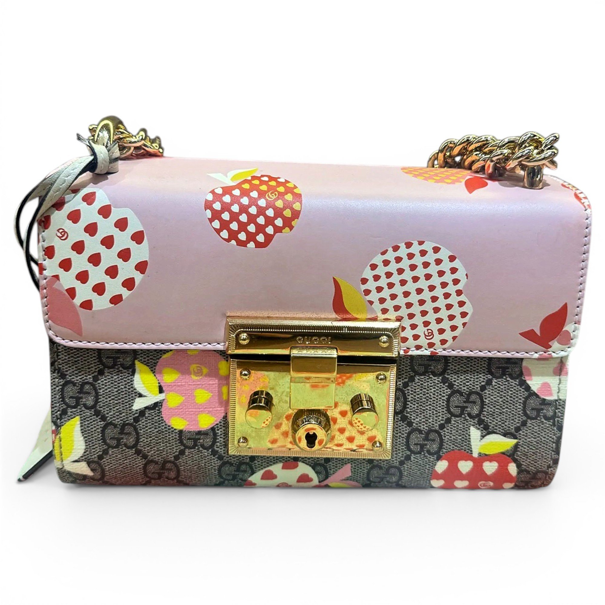 Padlock leather handbag
