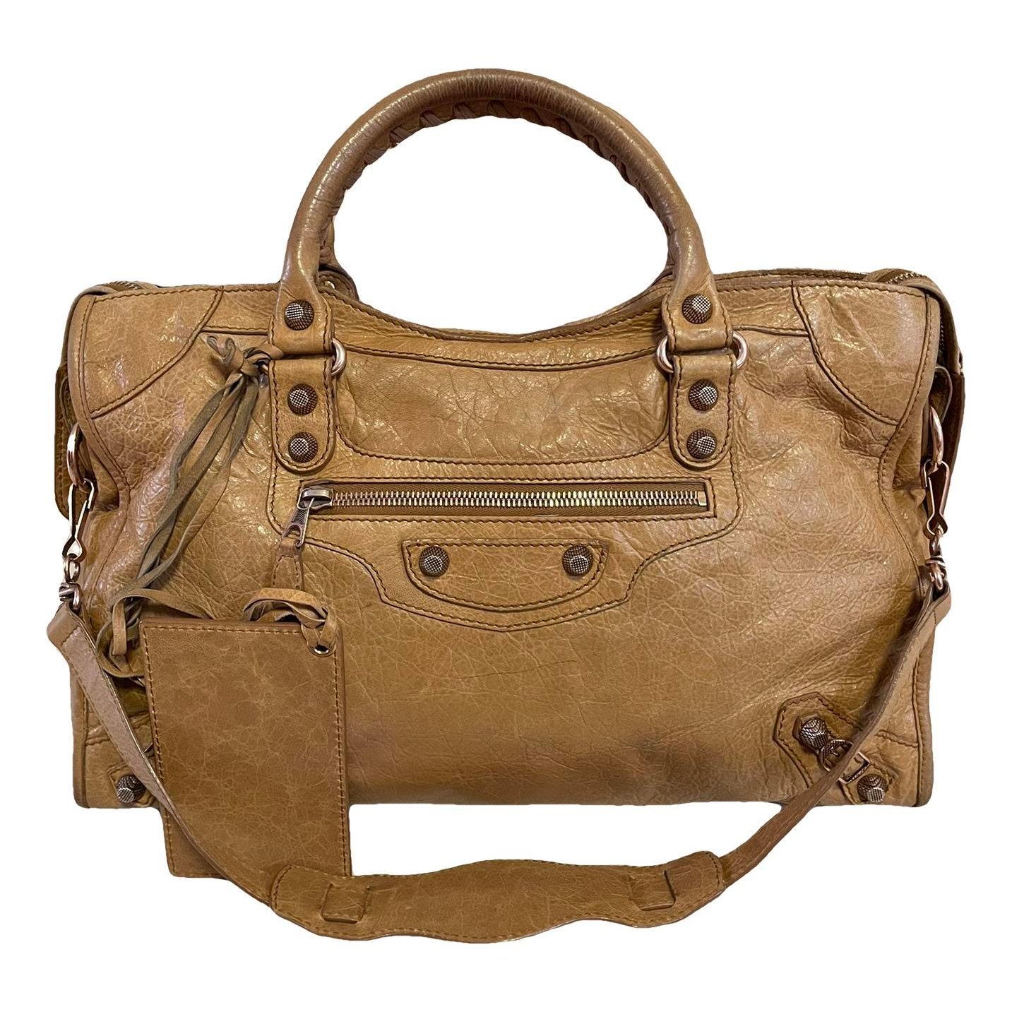 City leather handbag
