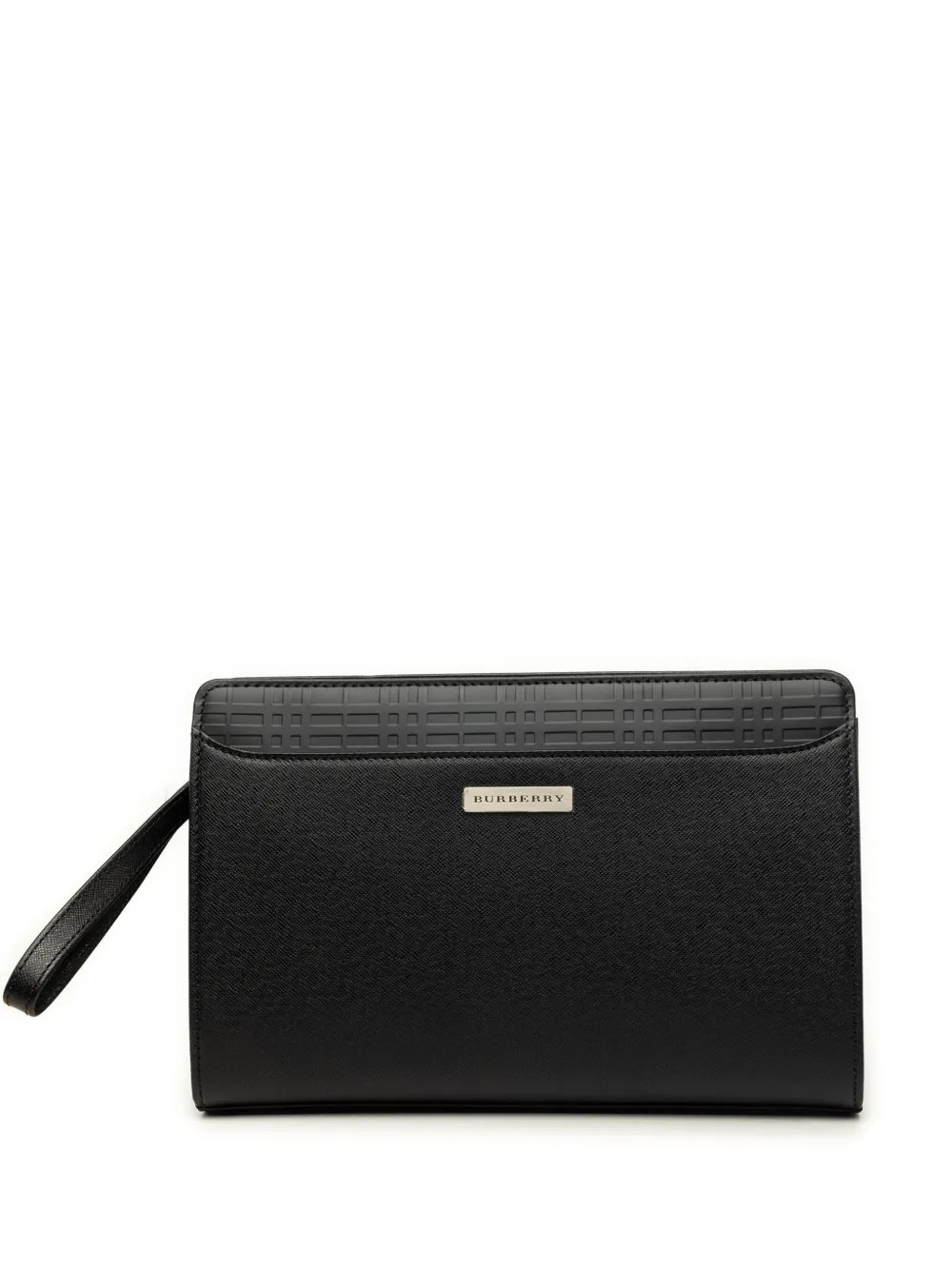 2000-2017 Check Embossed Leather Trimmed clutch bag