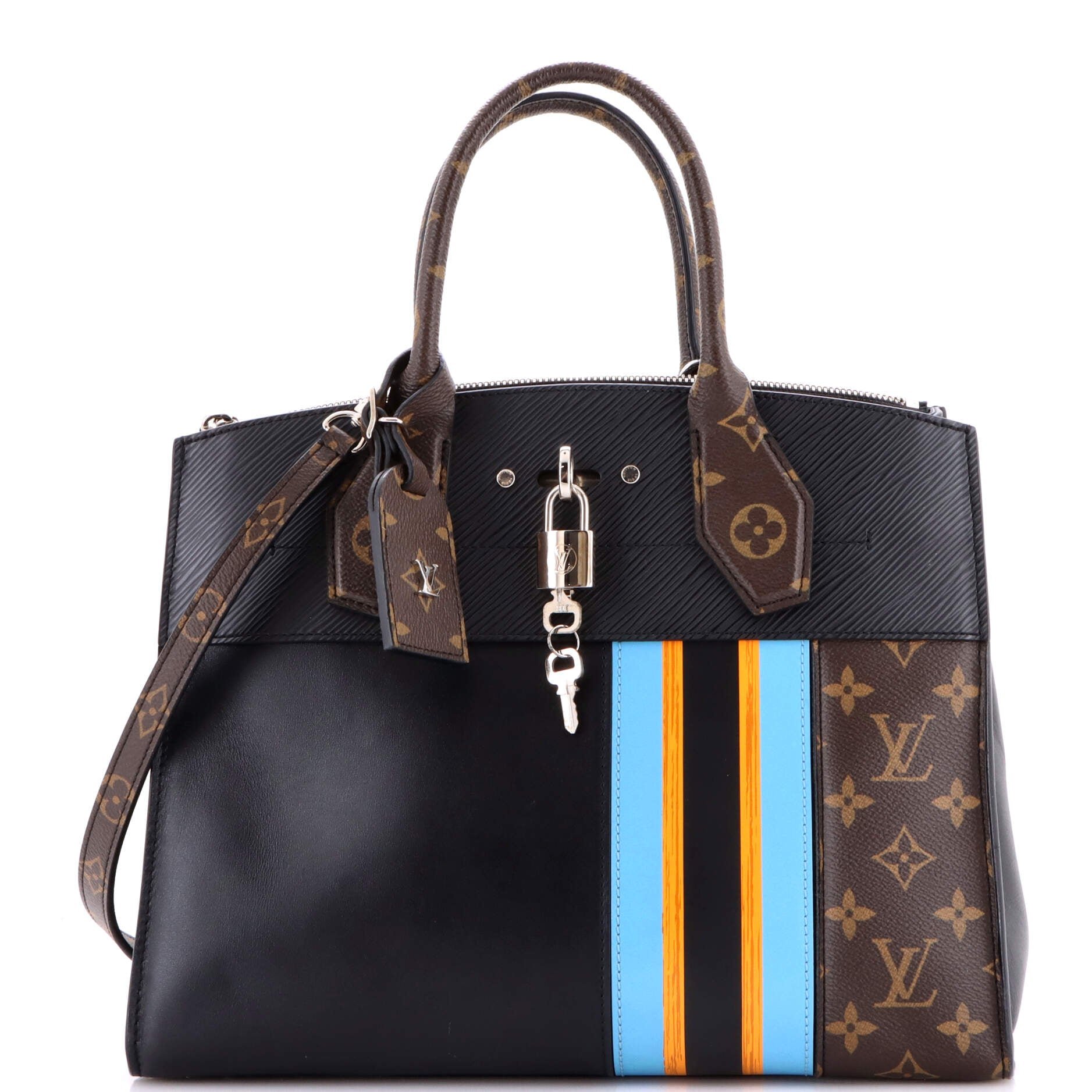 Louis Vuitton City Steamer Handbag Limited Edition Monogram Canvas and Leather MM