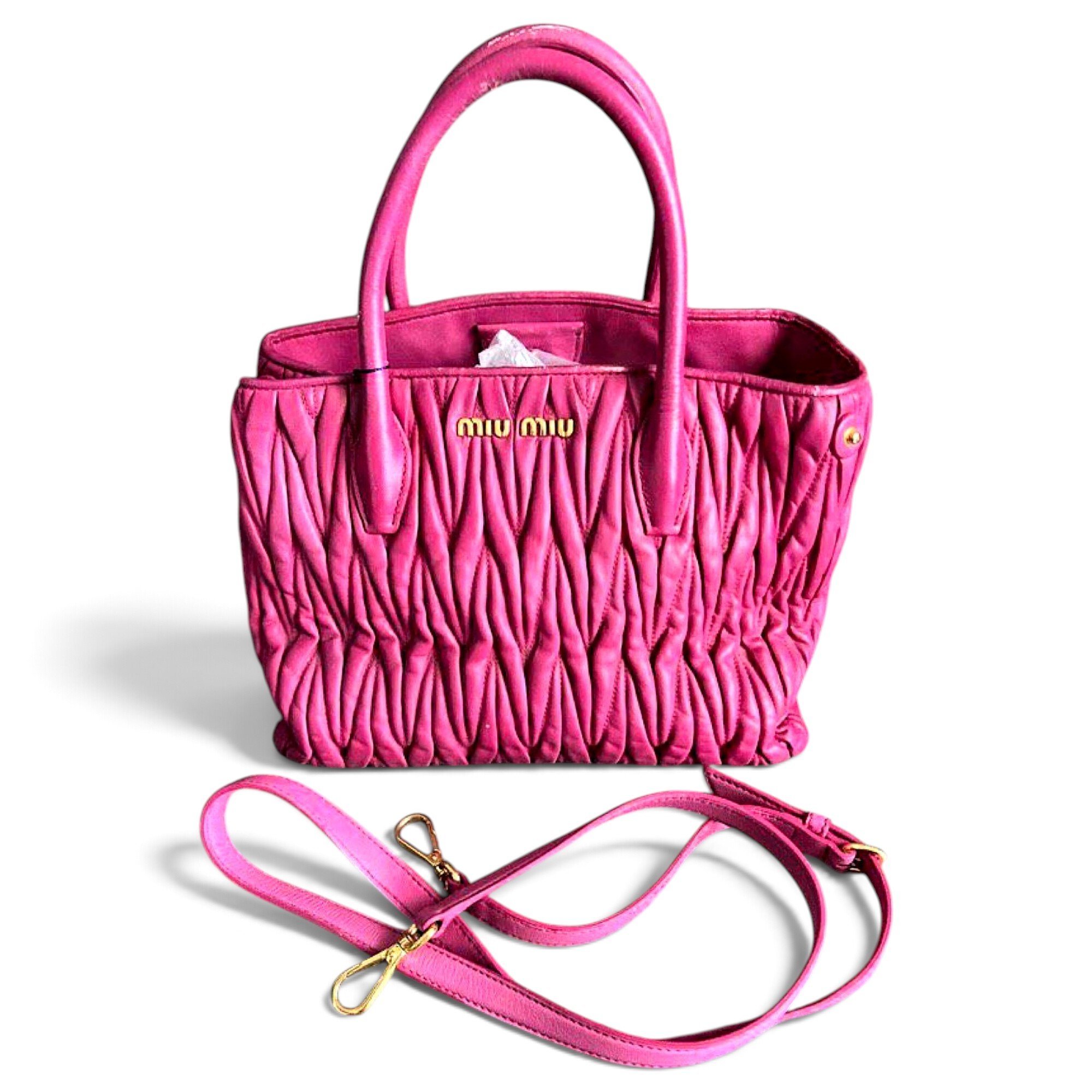 Matelassé leather handbag