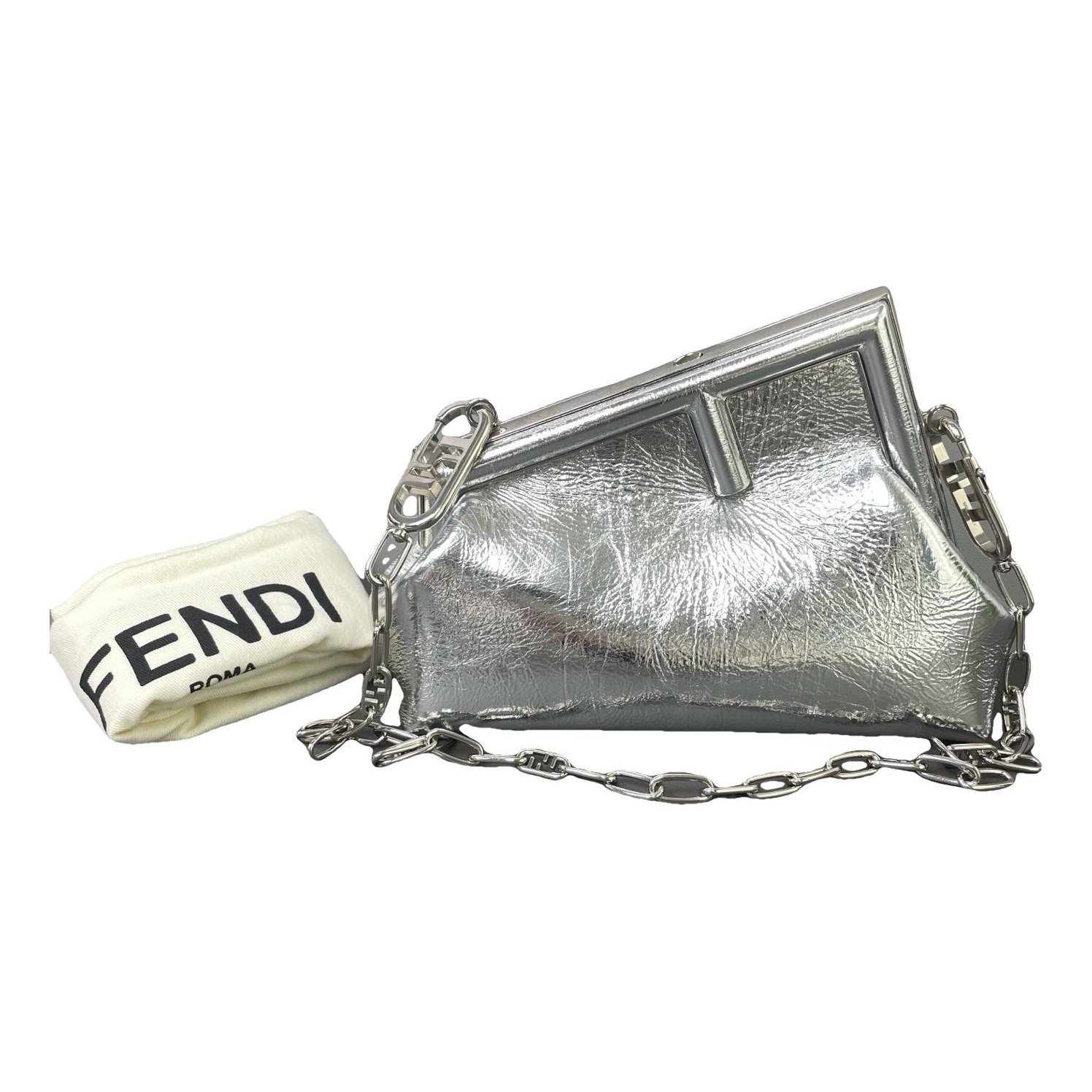 Fendi 2Jours leather clutch bag