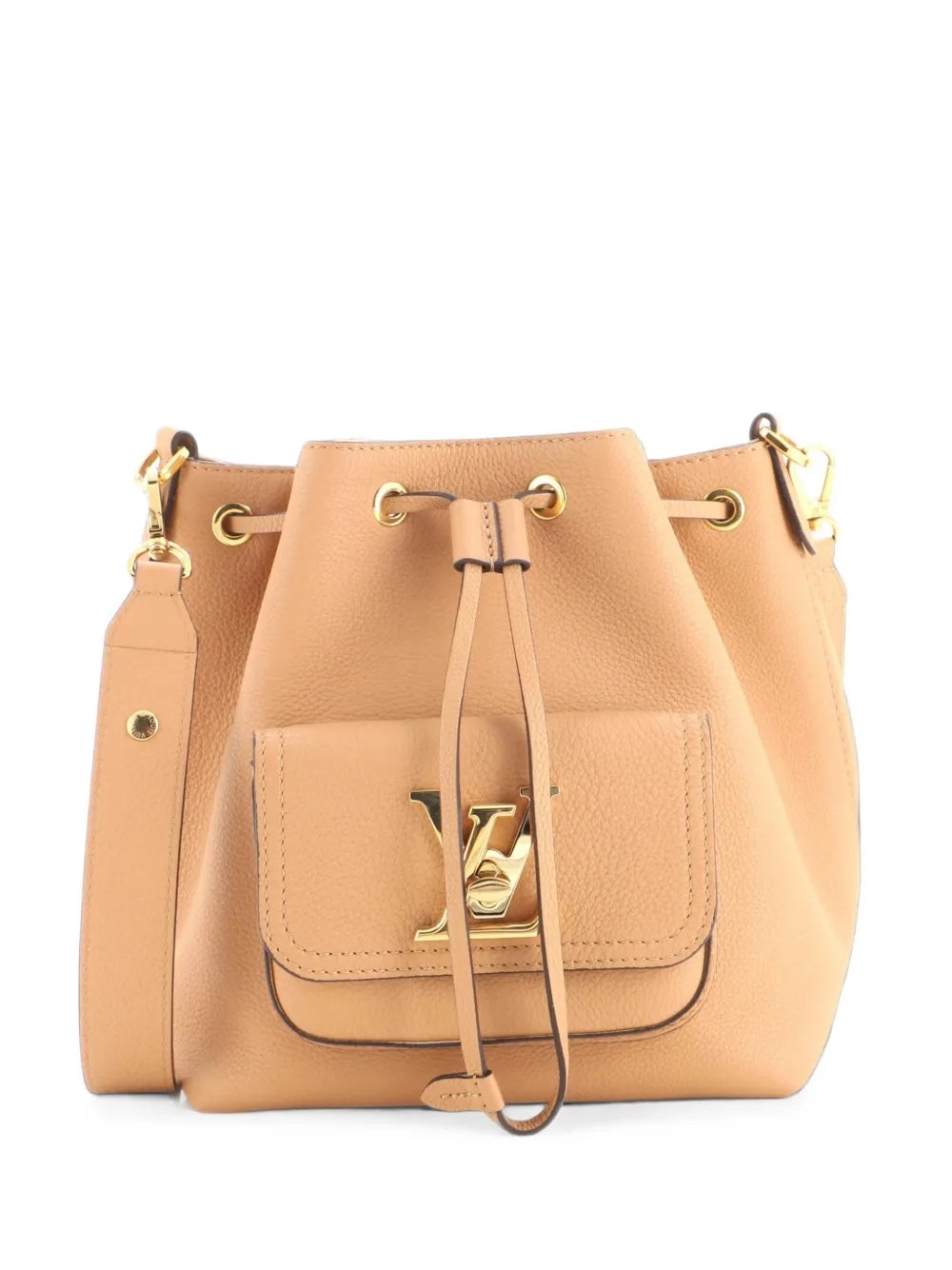 Lockme Pocket Leather bucket bag