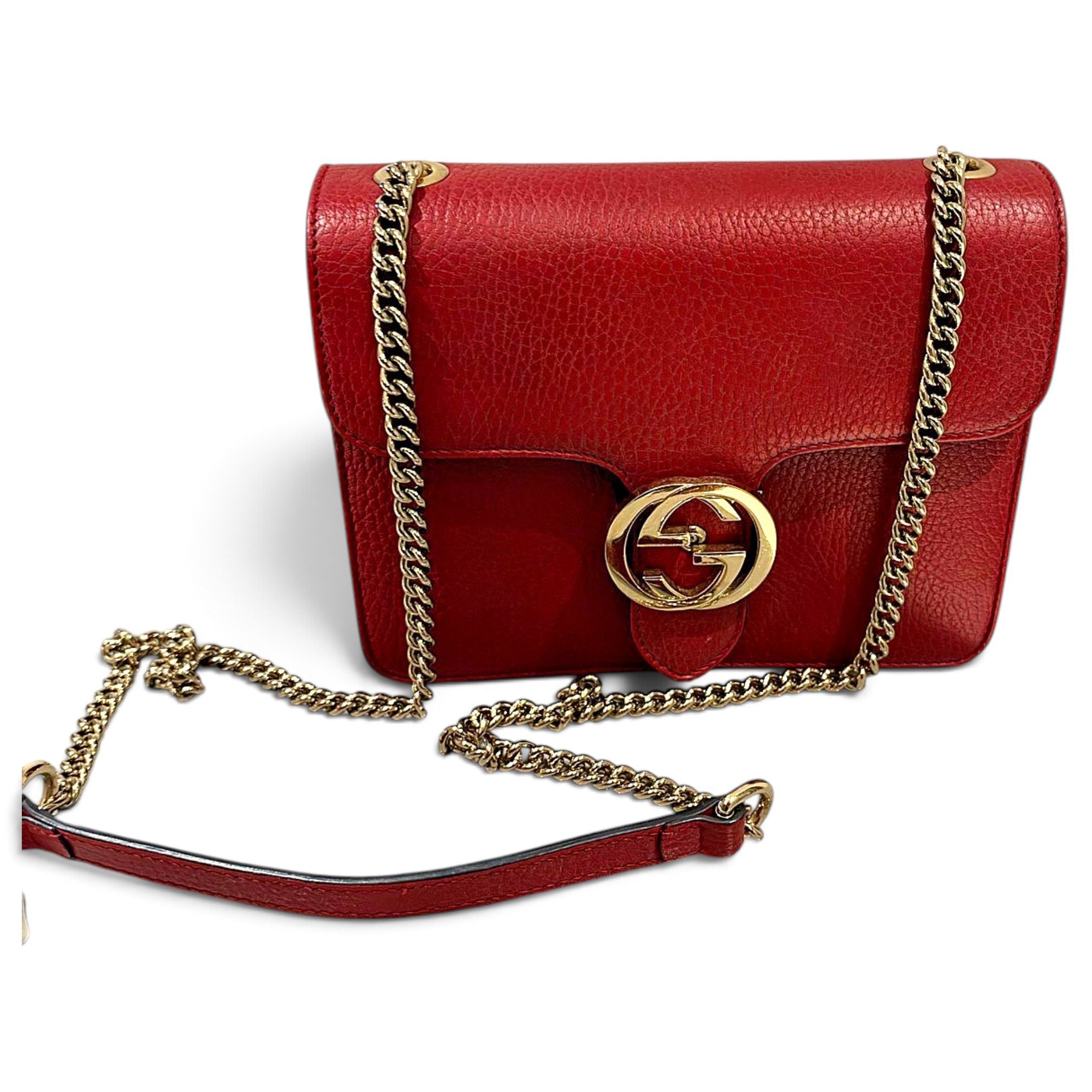 Interlocking leather handbag