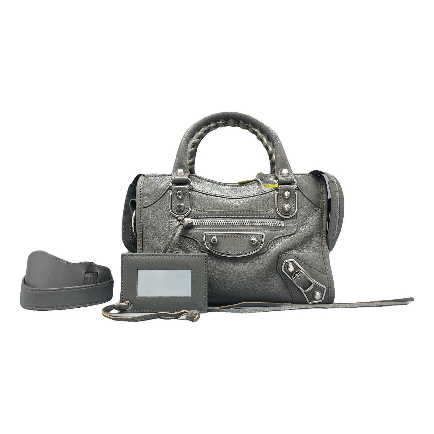 City leather handbag
