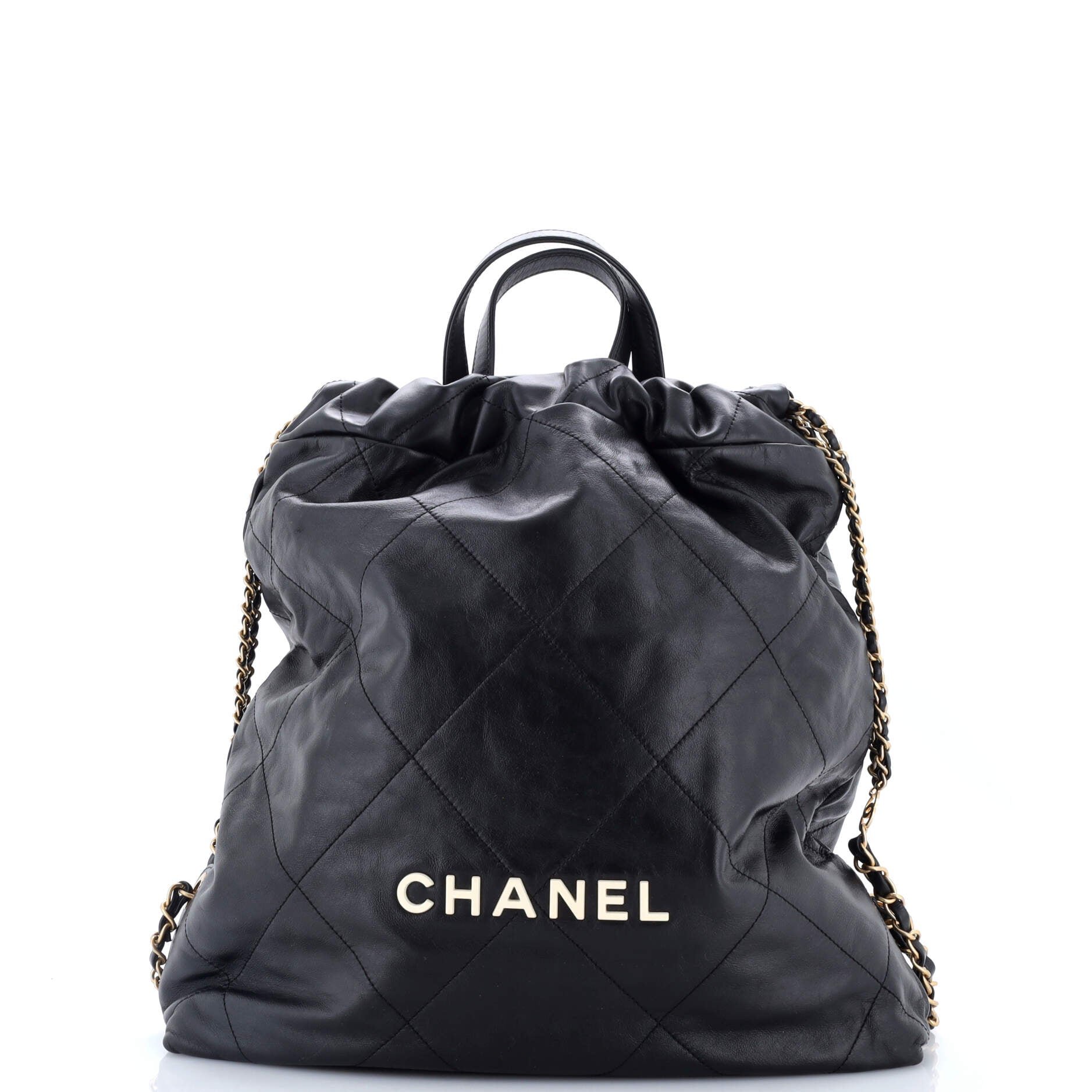 Chanel 22 Chain Backpack Quilted Calfskin Large