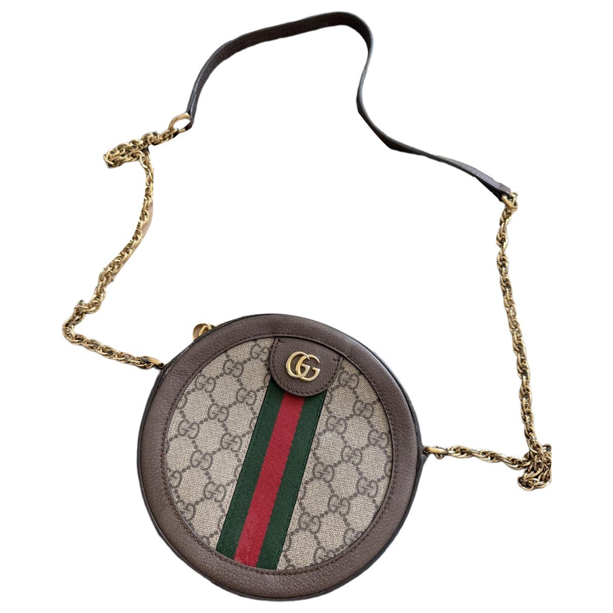 Ophidia Round leather crossbody bag