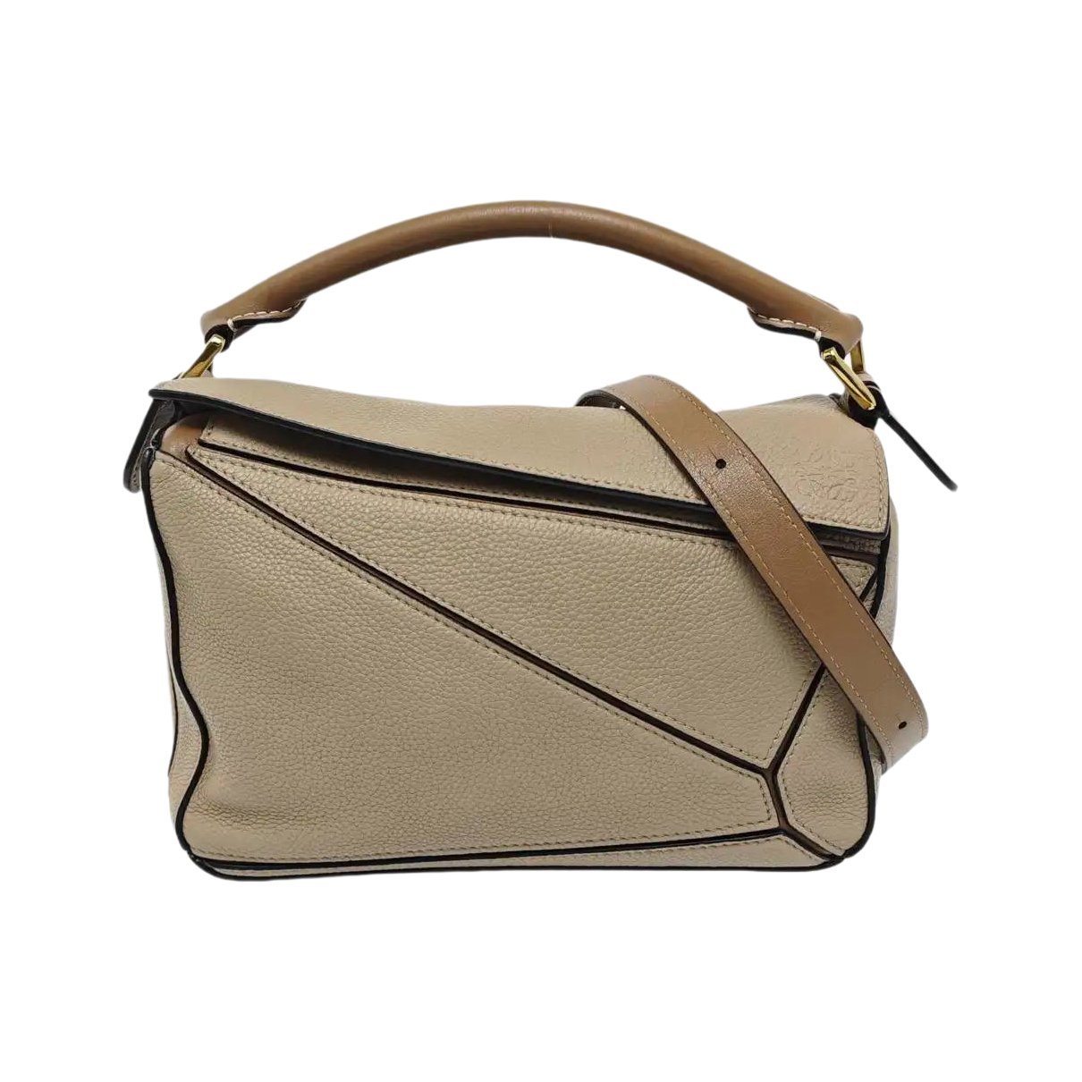 Puzzle leather handbag