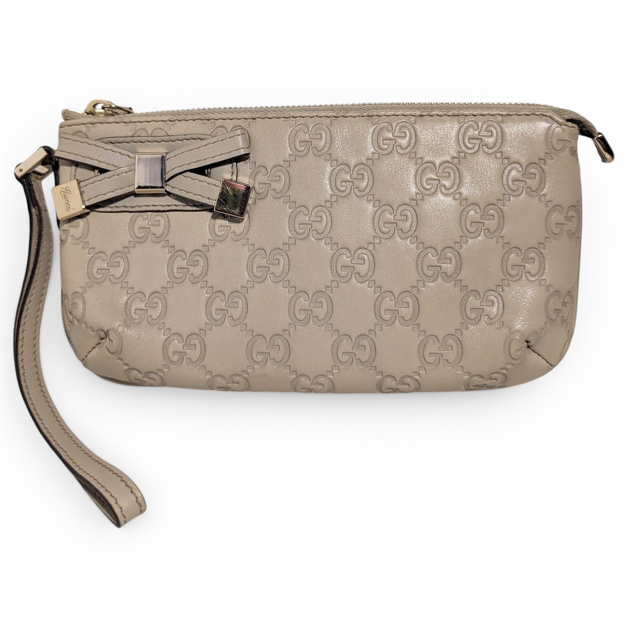 Leather clutch bag
