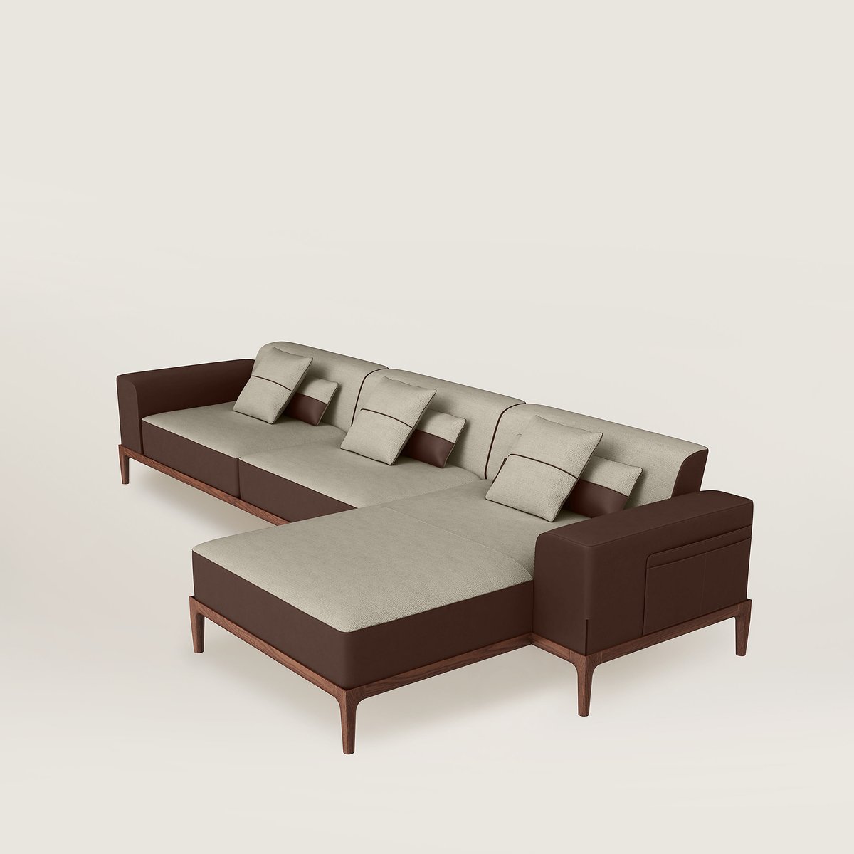 Sofa Sellier 2-seater with chaise lounge