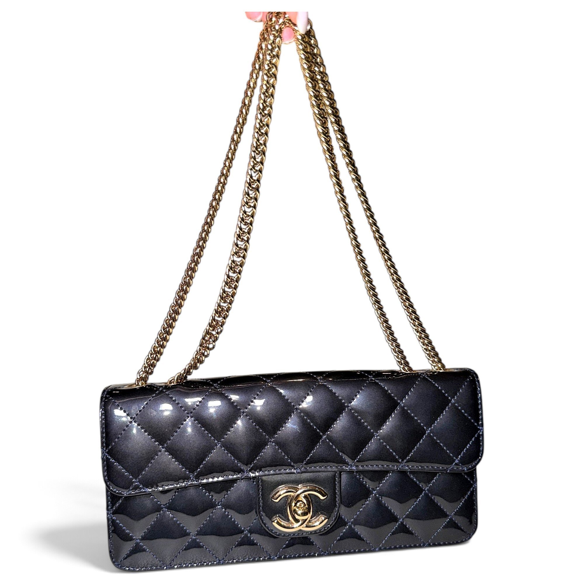 Patent leather handbag